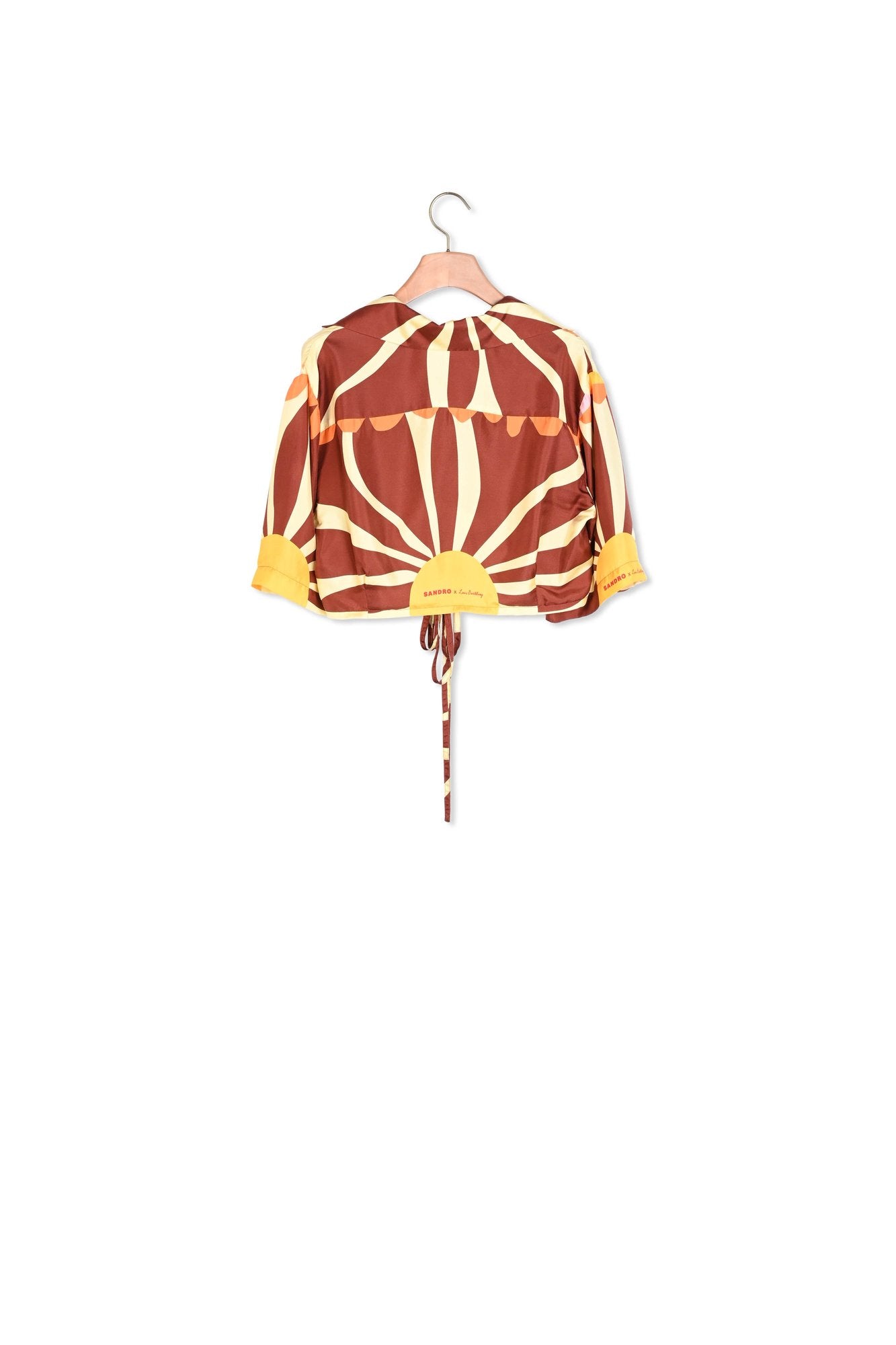 Chemise courte en soie imprimée Sandro seconde main