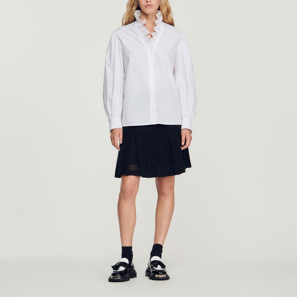 Chemise en coton à col fantaisie Sandro seconde main