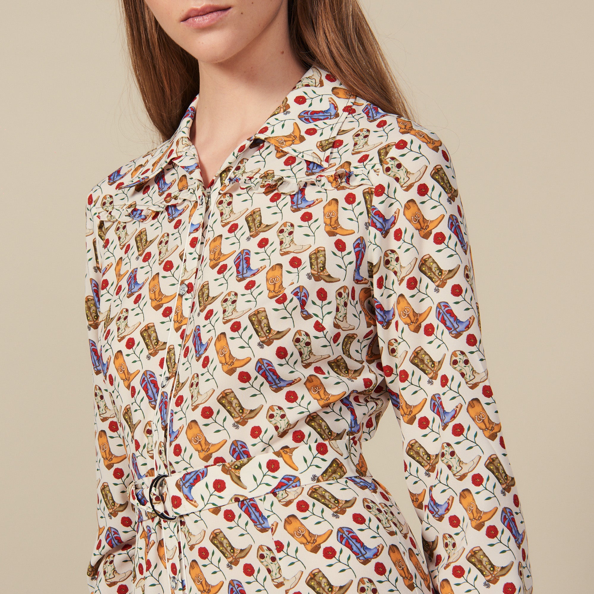 Robe Chemise imprimée santiag Sandro seconde main