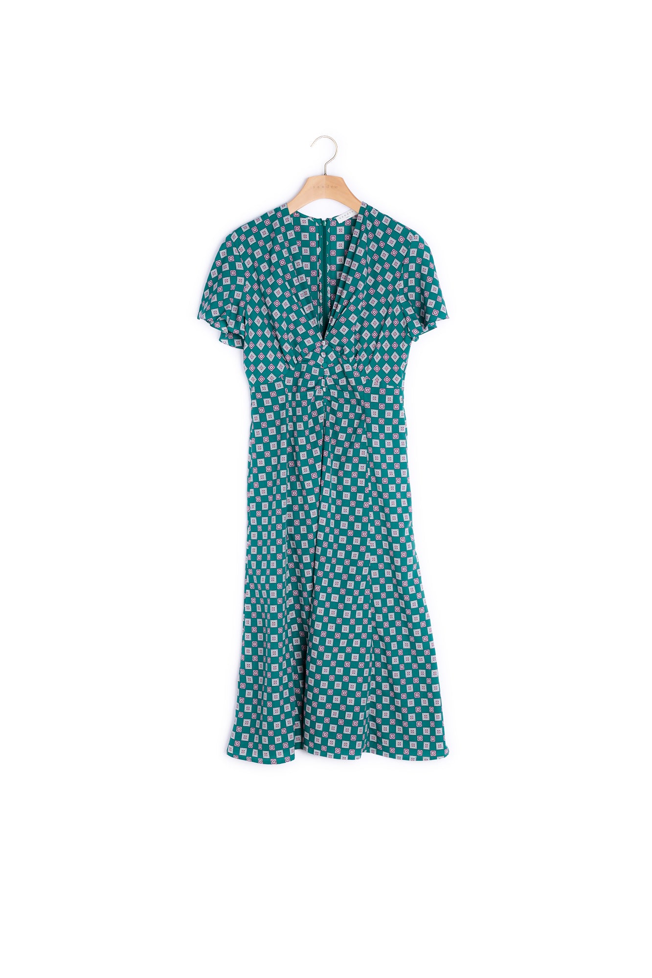 Robe fluide imprimée à manches courtes Sandro seconde main