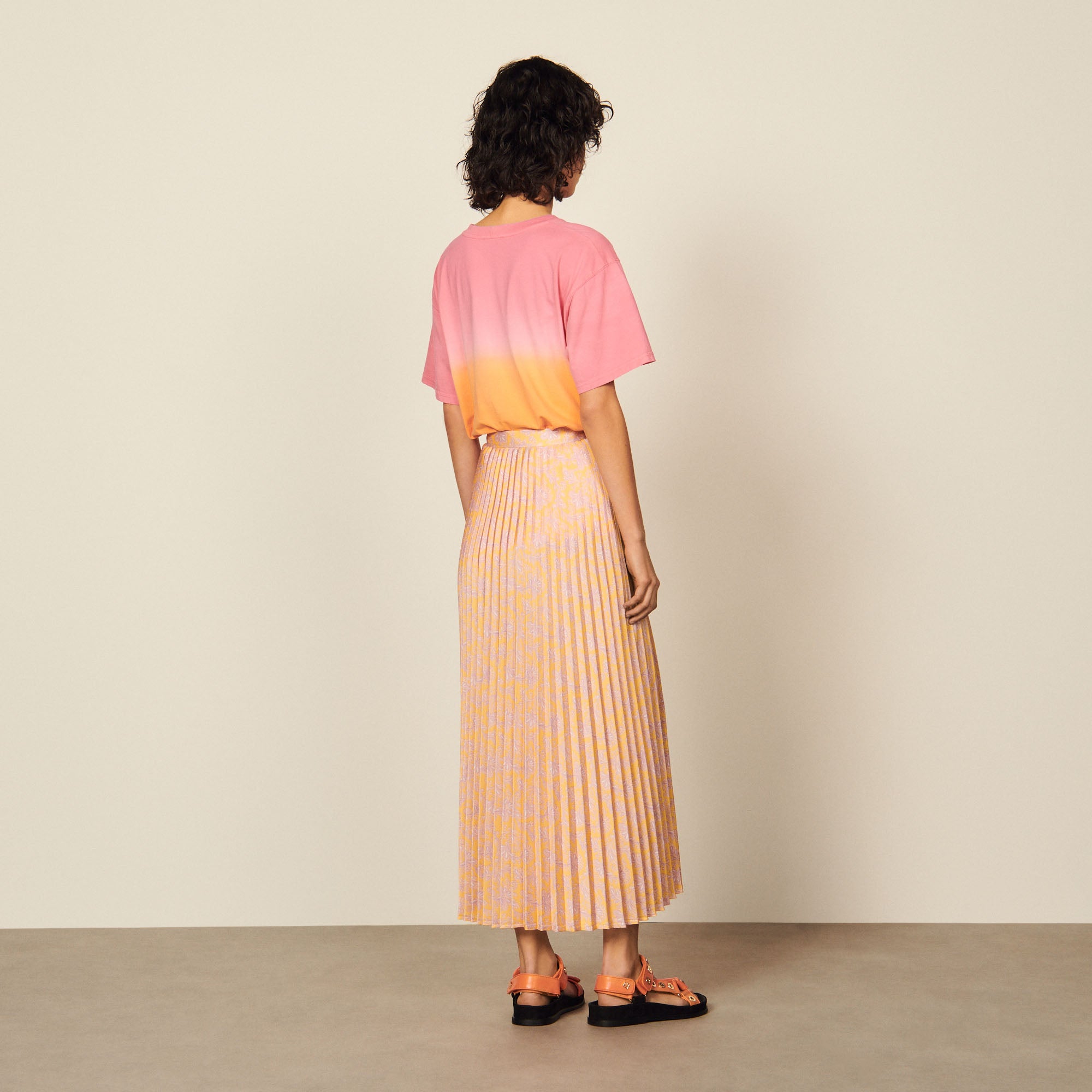 Jupe midi plissée imprimée Sandro seconde main