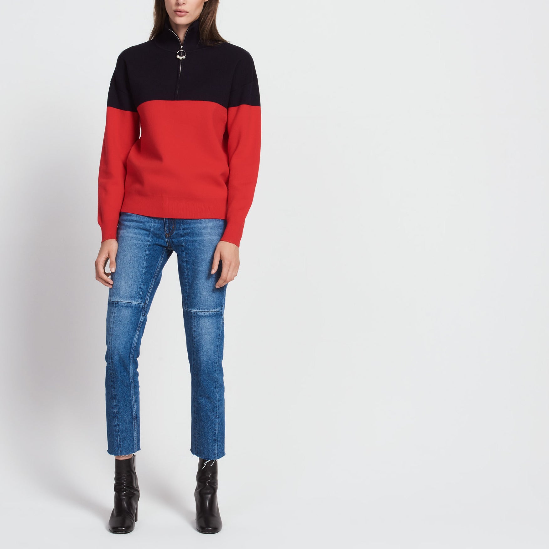 Pull bicolore avec fermeture perlées Sandro seconde main