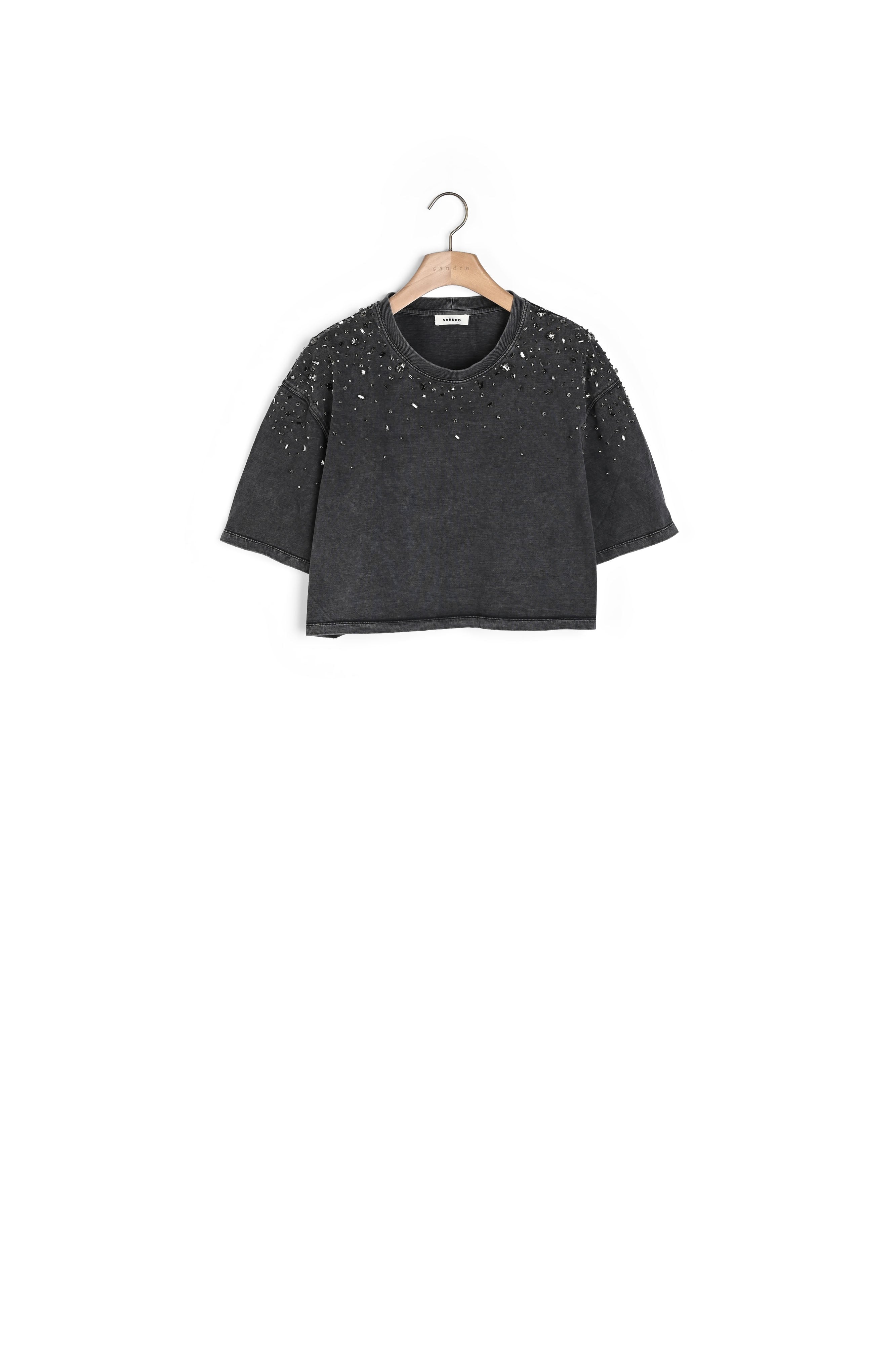 Tee-shirt court à strass Sandro seconde main