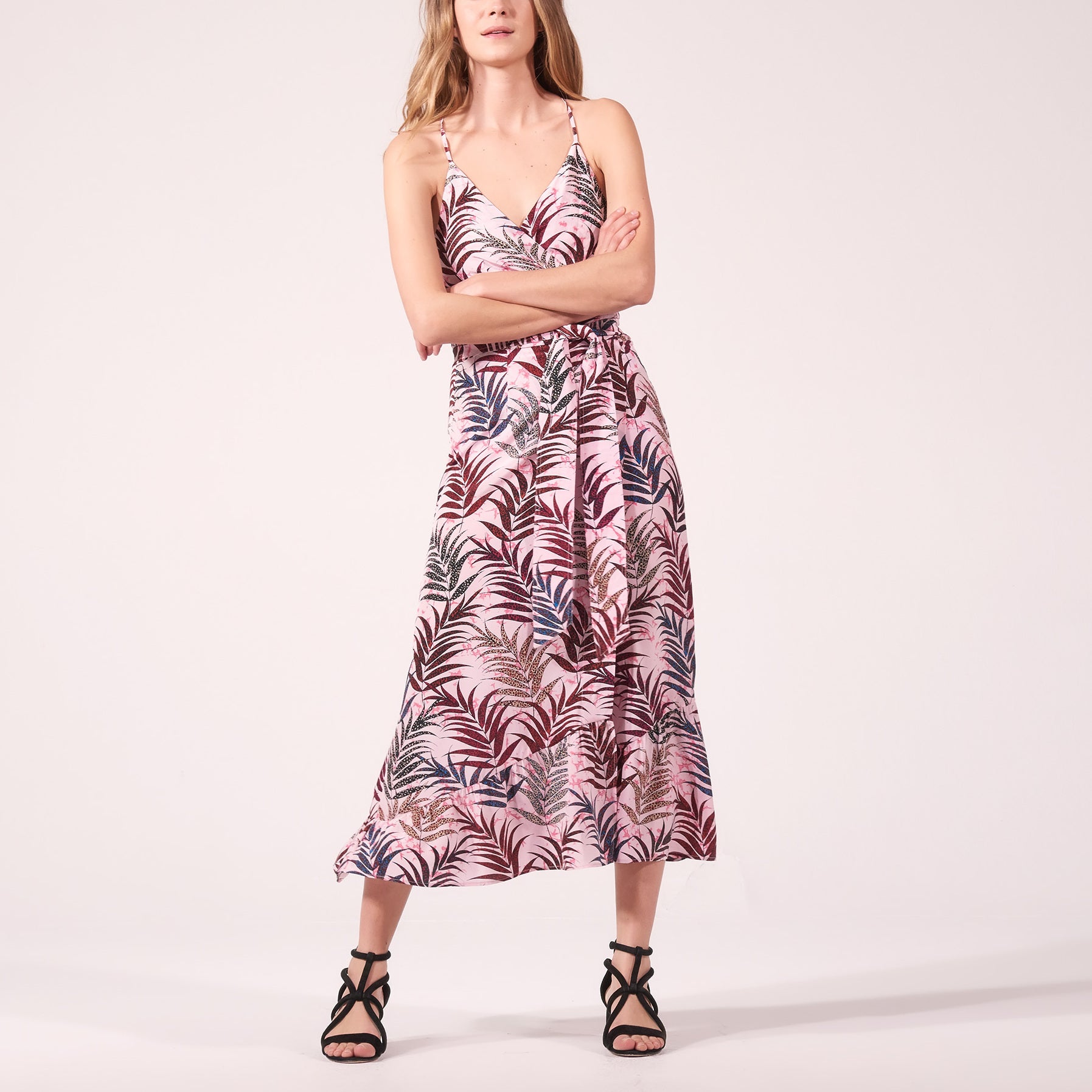 Robe portefeuille en soie imprimée Sandro seconde main