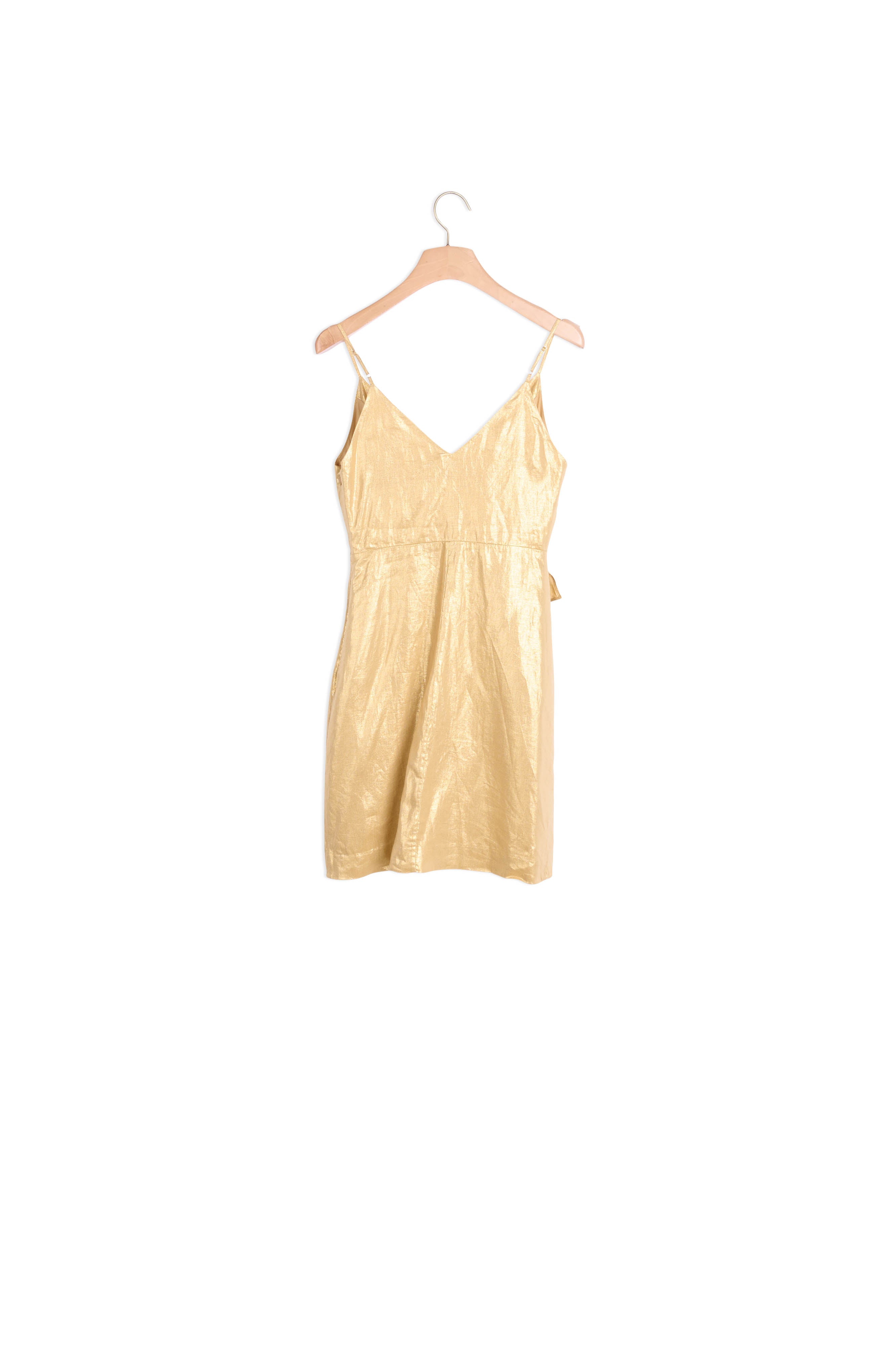 Robe courte en lin à bretelles et drapé Sandro seconde main