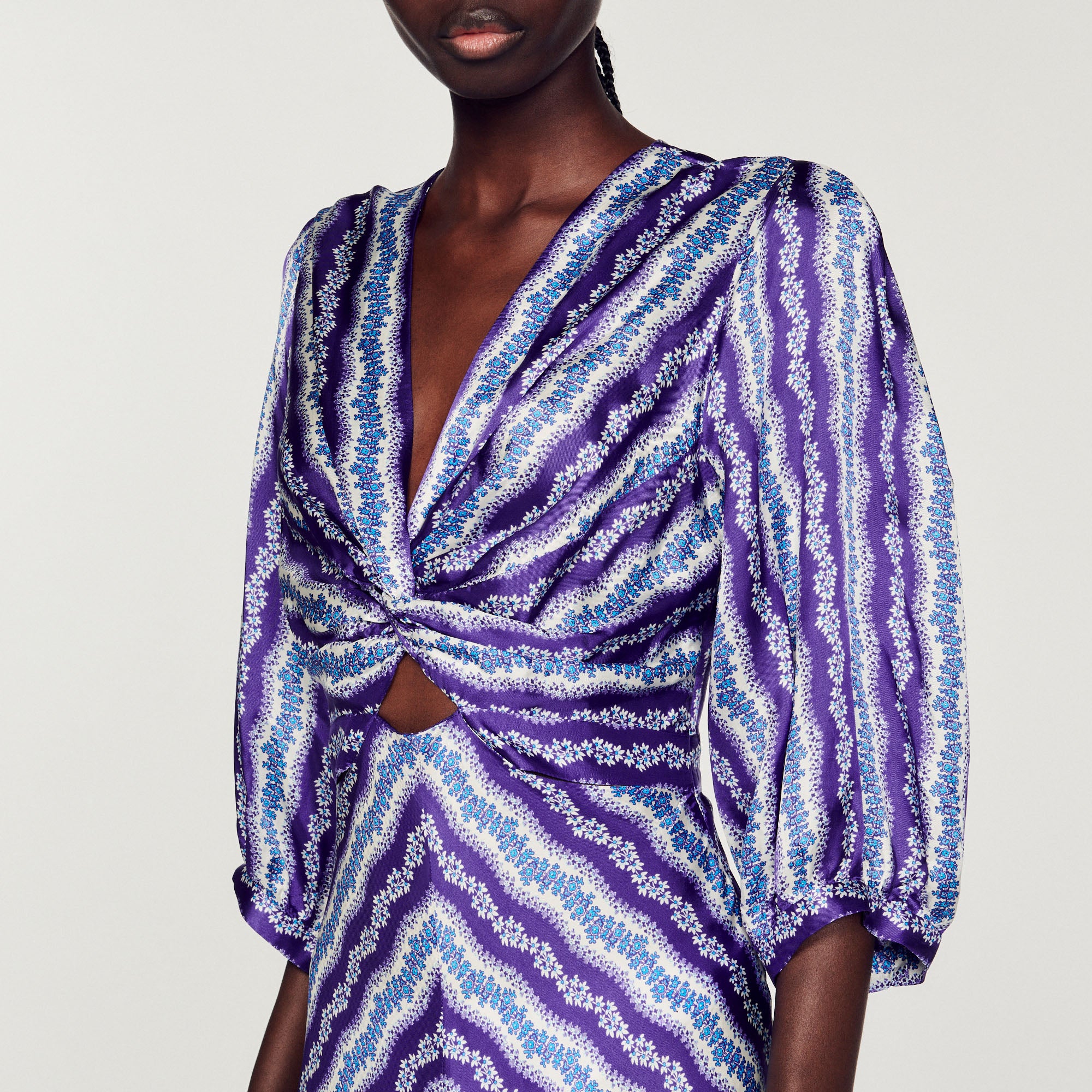 Robe torsadée imprimé fleuri Sandro seconde main