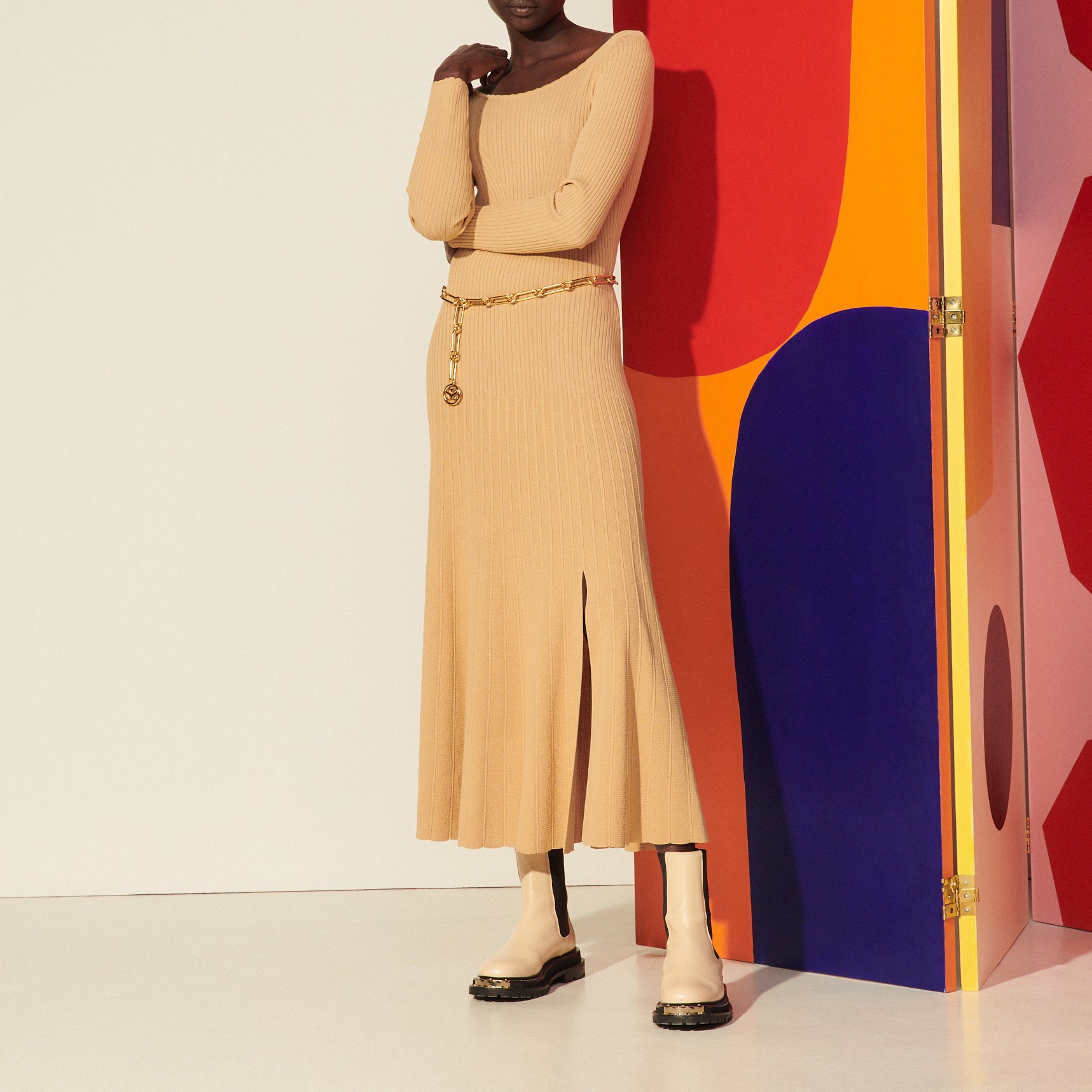 Robe longue en Maille à détail de chaine Sandro seconde main