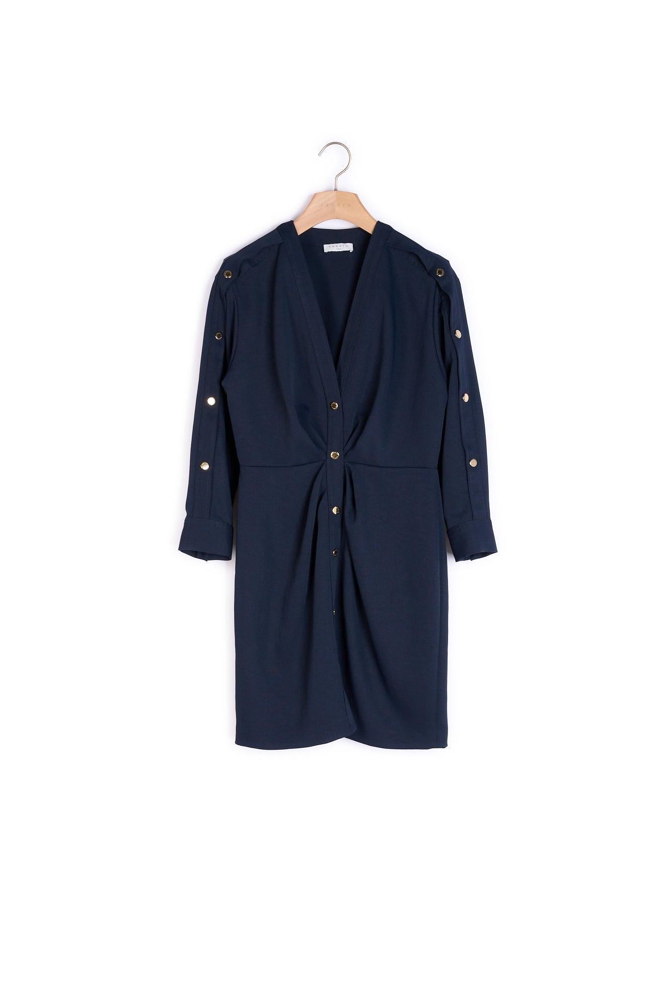 Robe courte ornée de pressions dorées Sandro seconde main