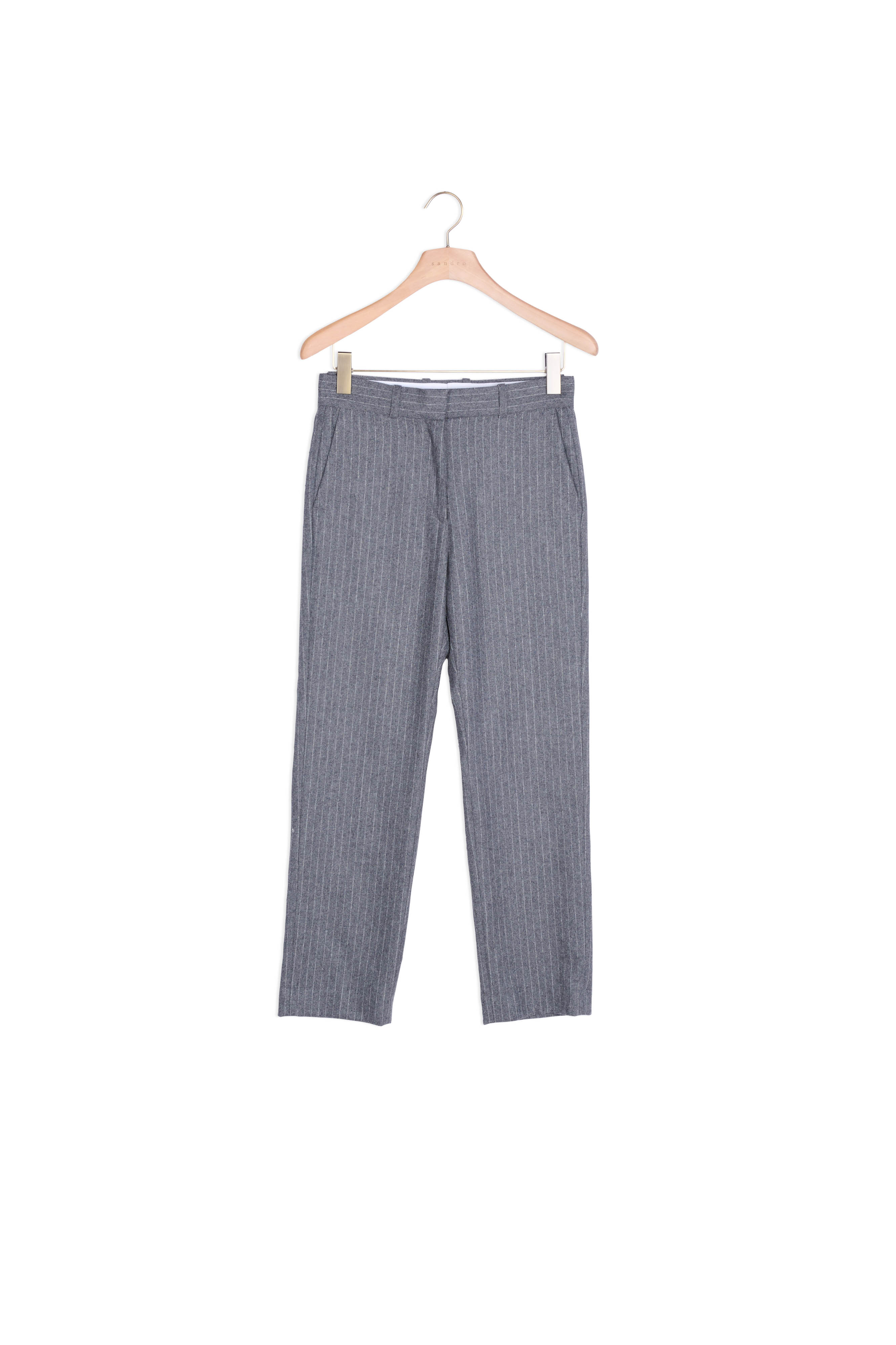 Pantalon en flanelle à rayures tennis Sandro seconde main