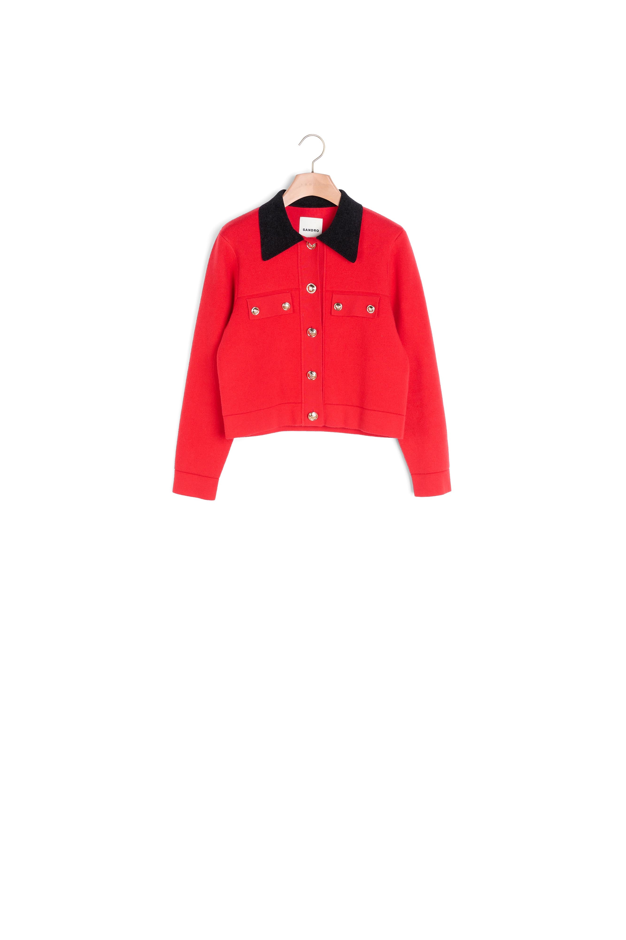 Cardi Coat Rouge Sandro seconde main