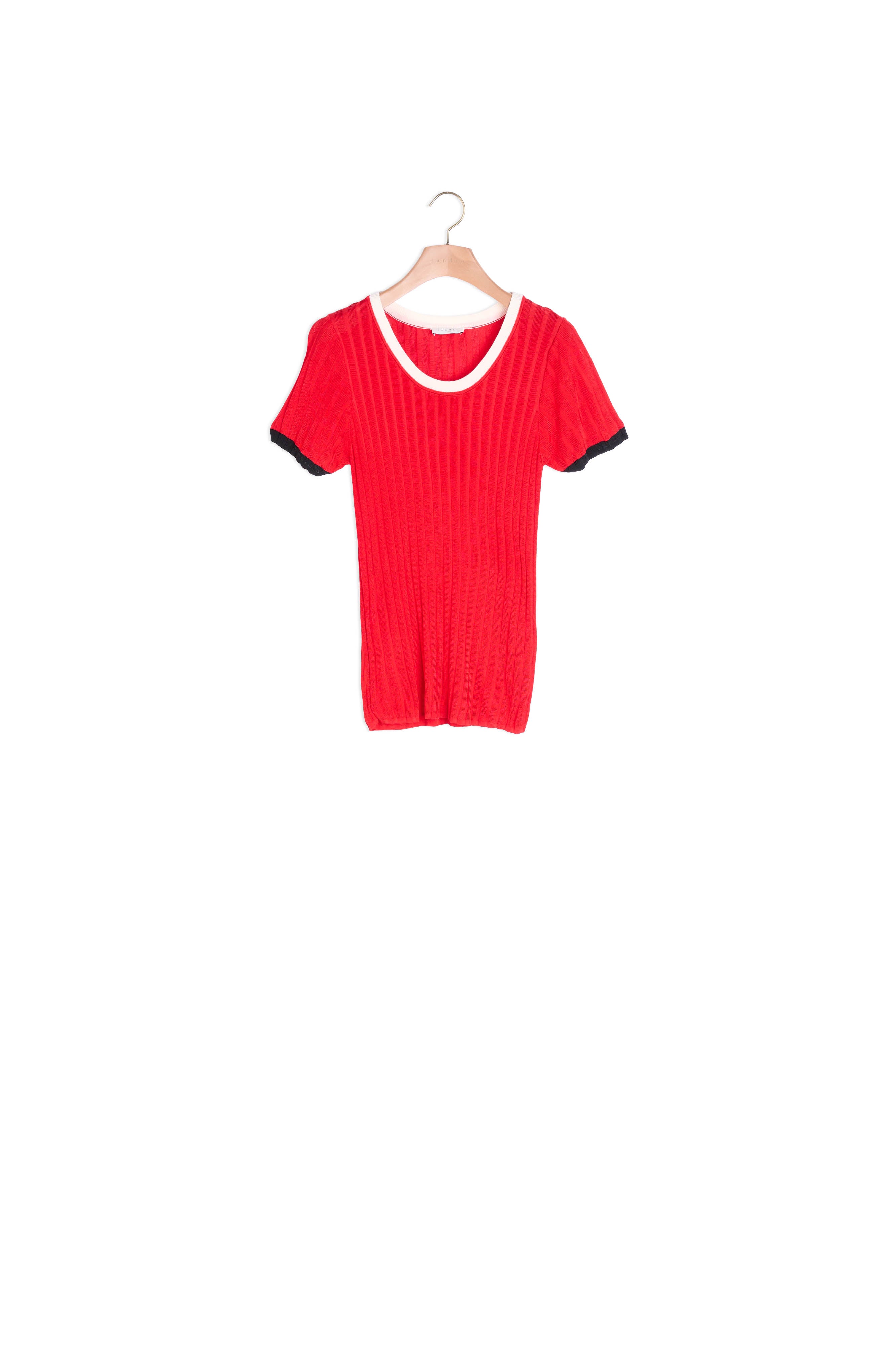 Pull en maille avec détails contrastants Sandro seconde main