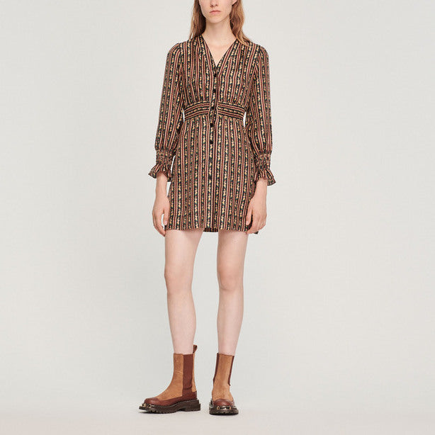 Robe courte imprimée Sandro seconde main