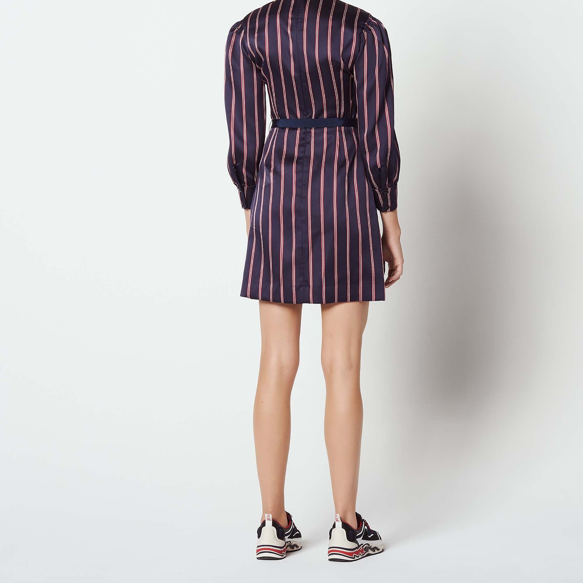 Robe à rayures et manches bouffantes Sandro seconde main