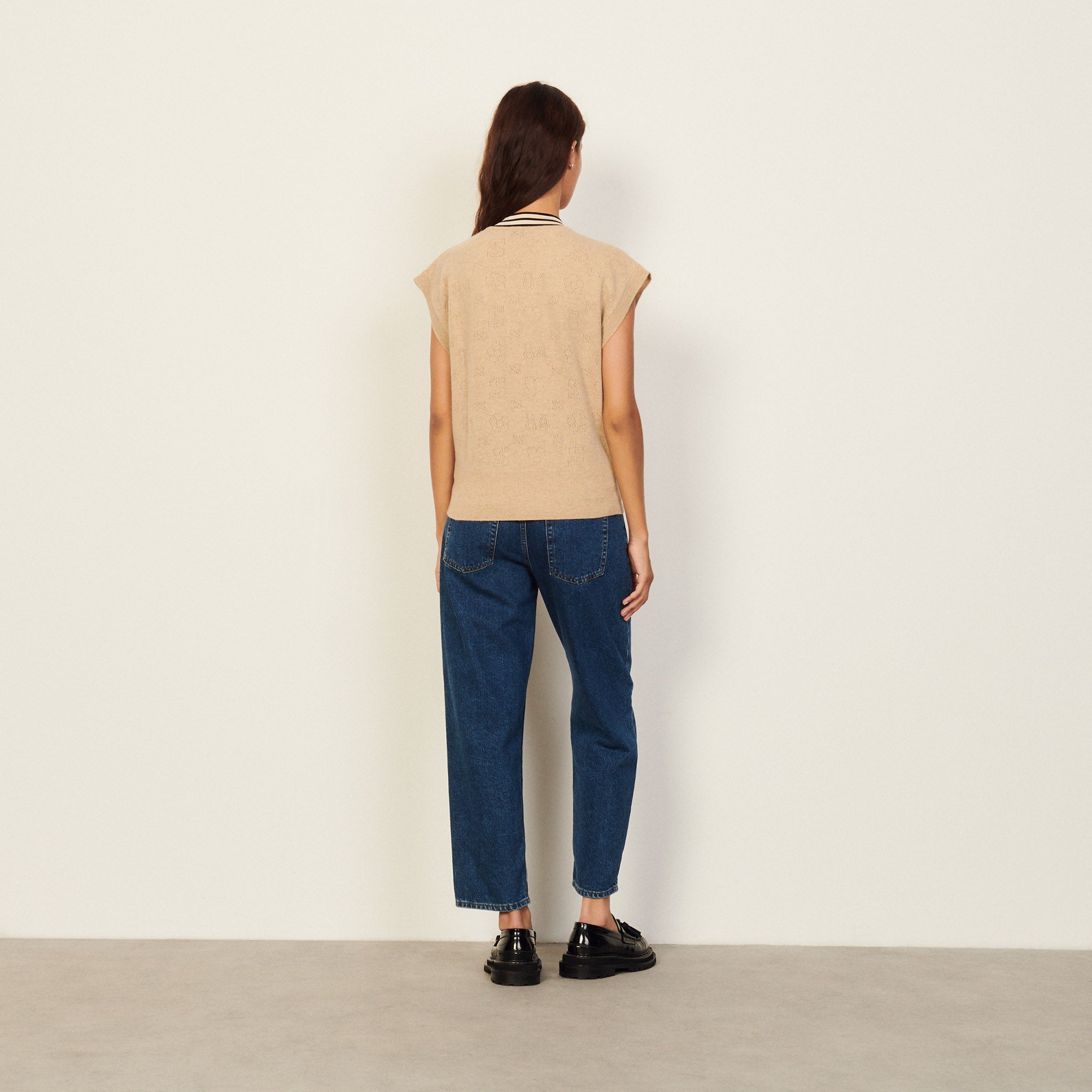 Pull en Maille avec encolure contrastée Sandro seconde main