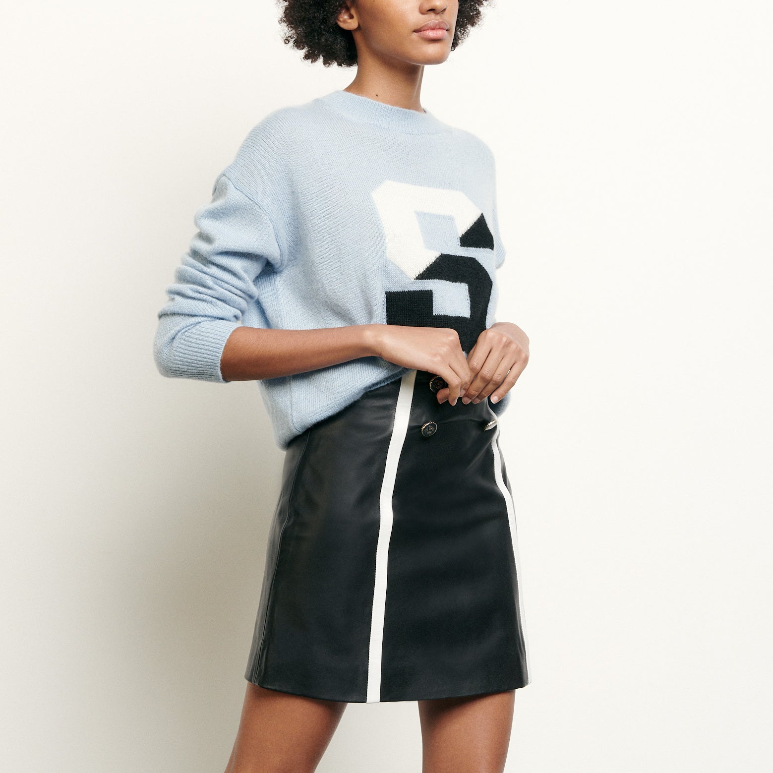 Jupe courte en cuir Sandro seconde main