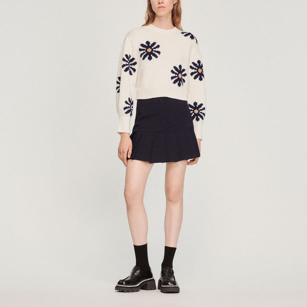 Pull en Maille fleuri Sandro seconde main