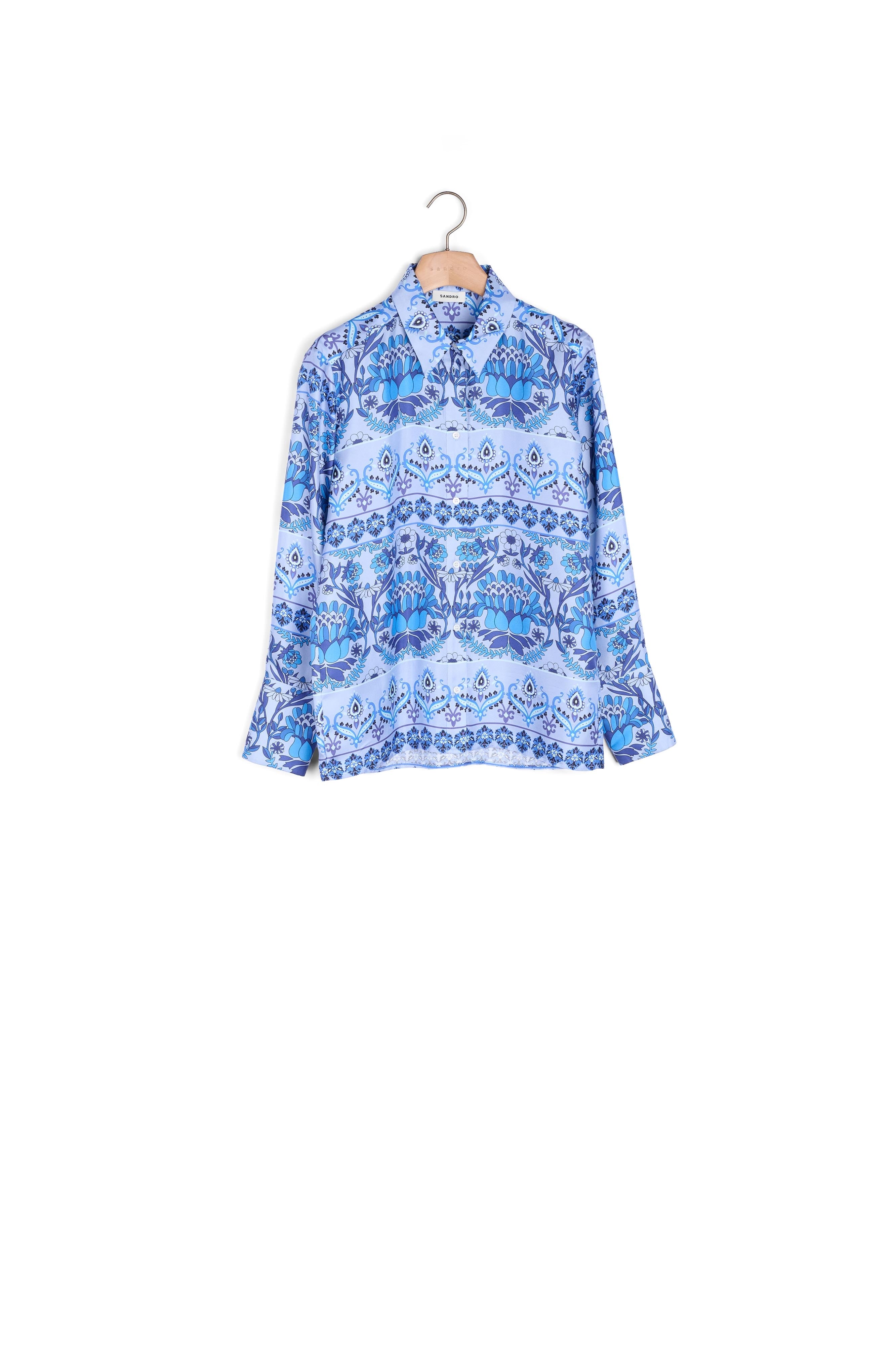 Chemise en soie imprimée Sandro seconde main