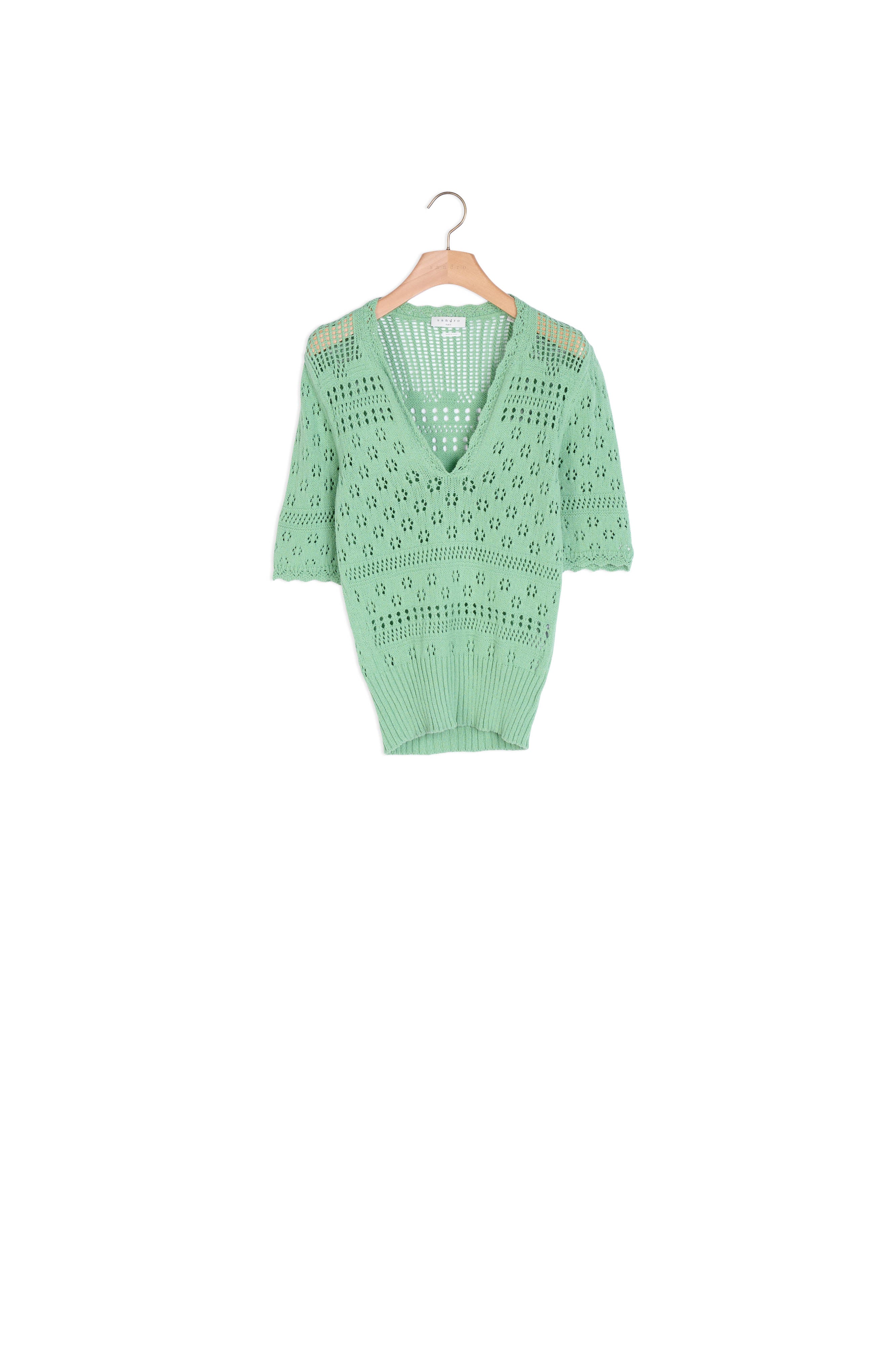 Pull manches courtes en Maille fantaisie Sandro seconde main