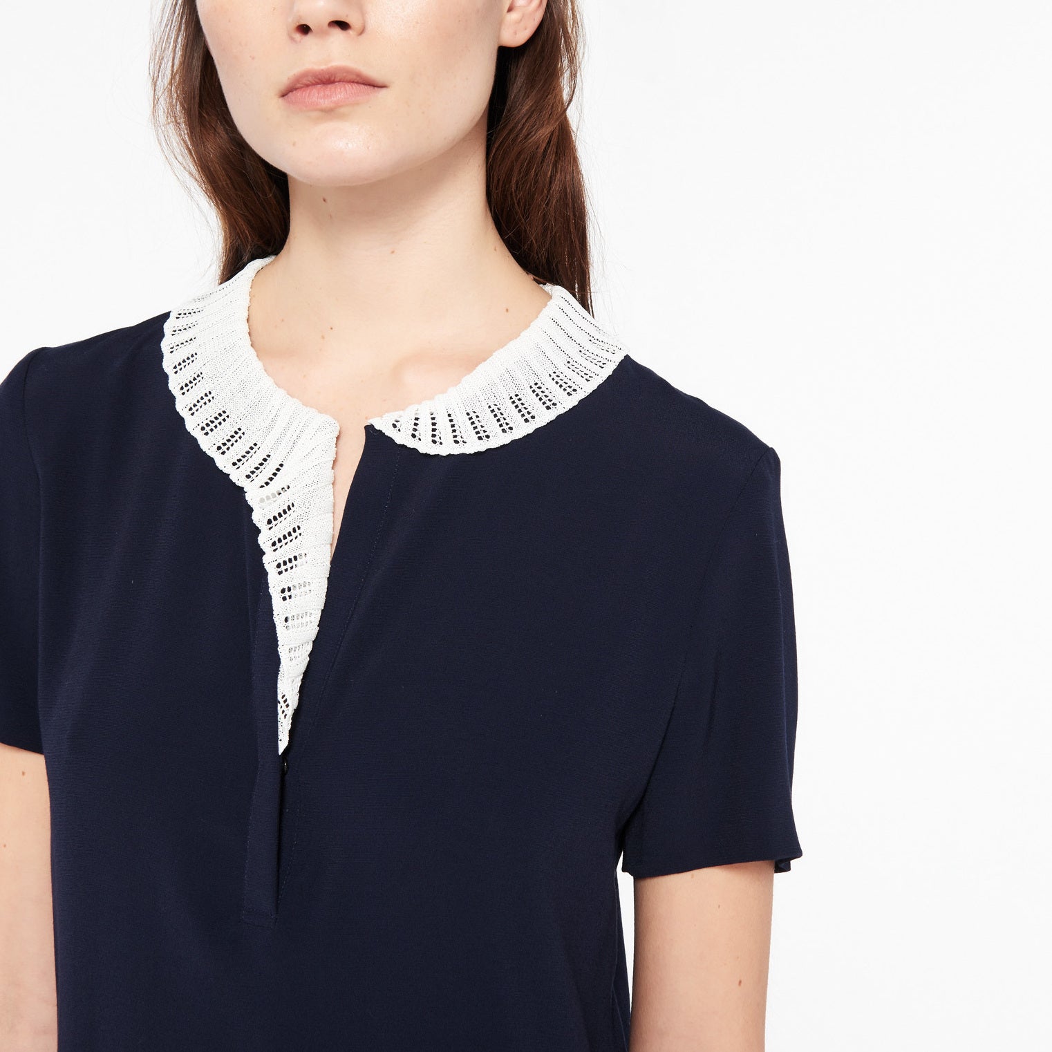 Robe Sandro à col de couleur contrastée Sandro seconde main