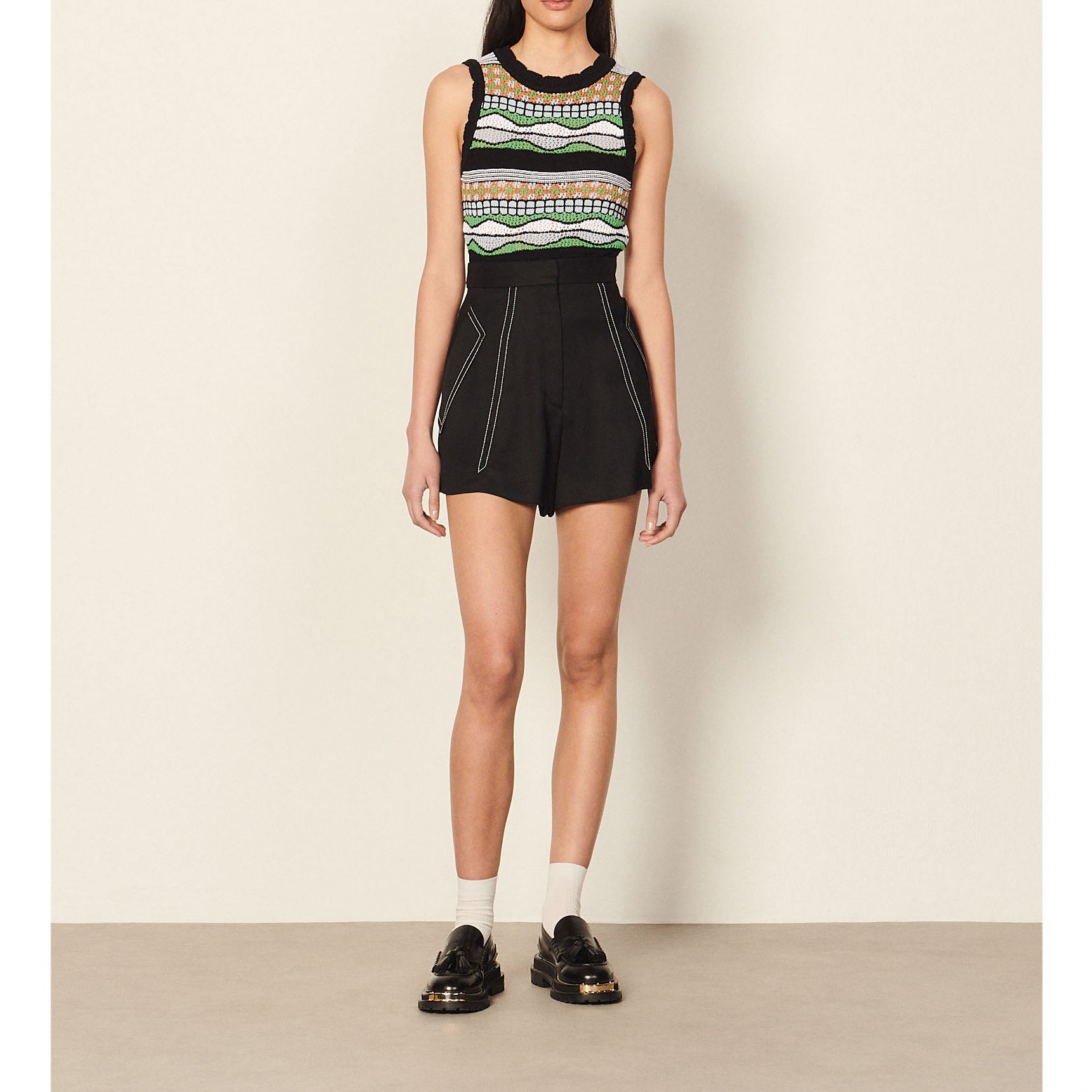 Short avec surpiqures Sandro seconde main