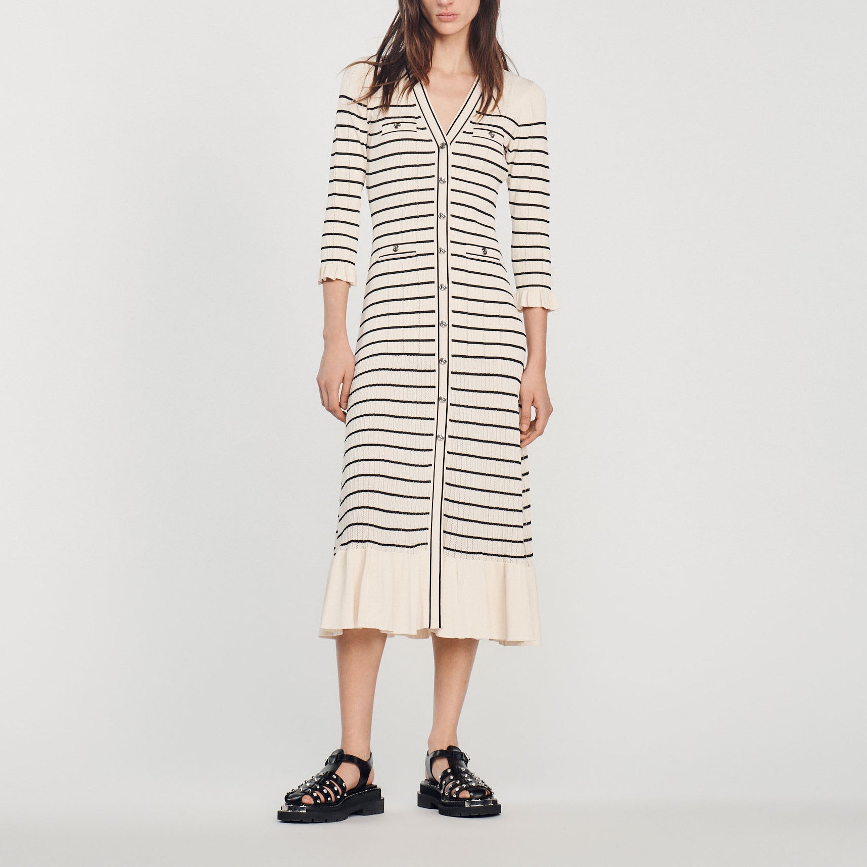 Robe longue marinière Sandro seconde main