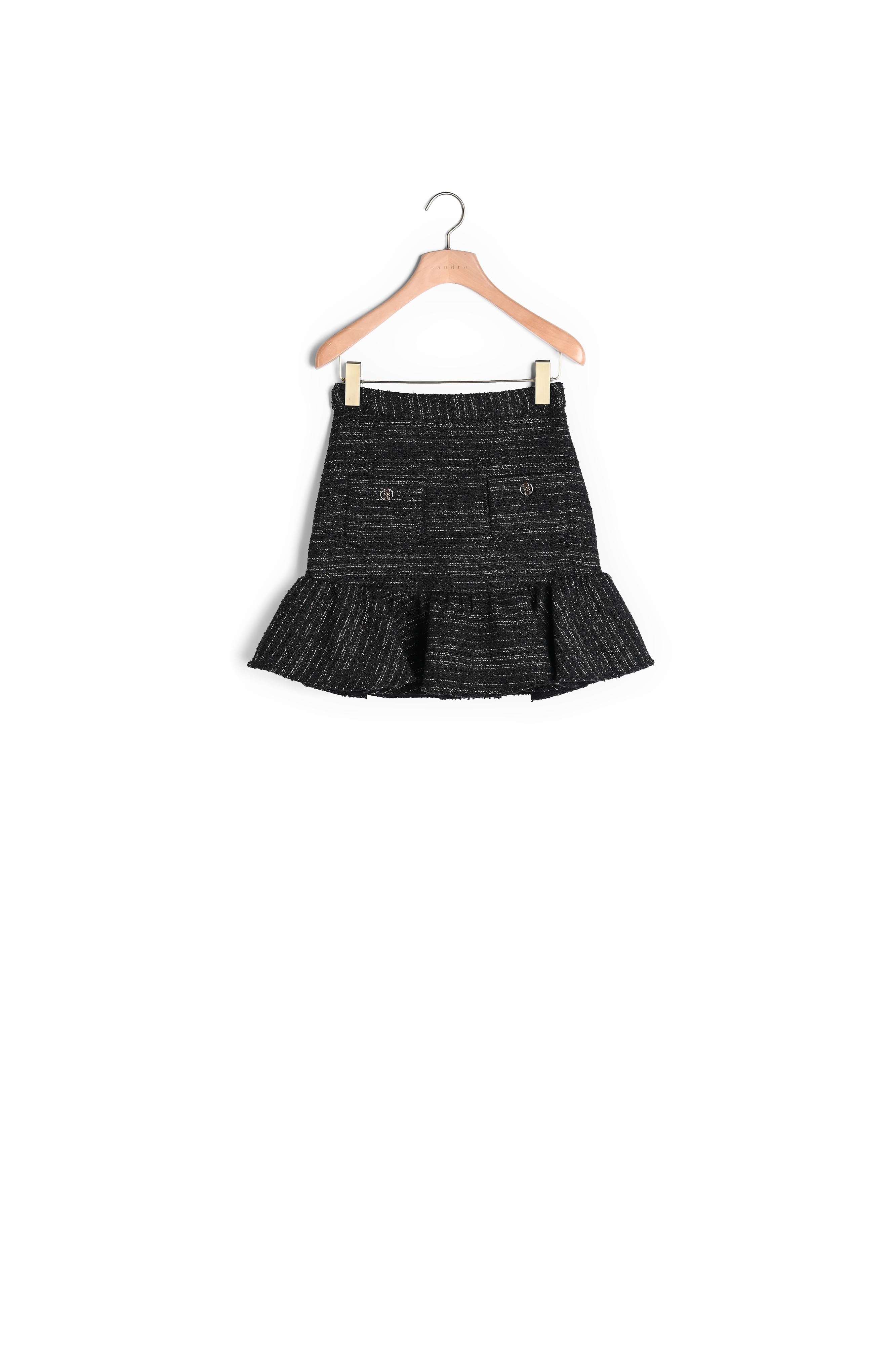 Jupe courte en tweed volantée Sandro seconde main