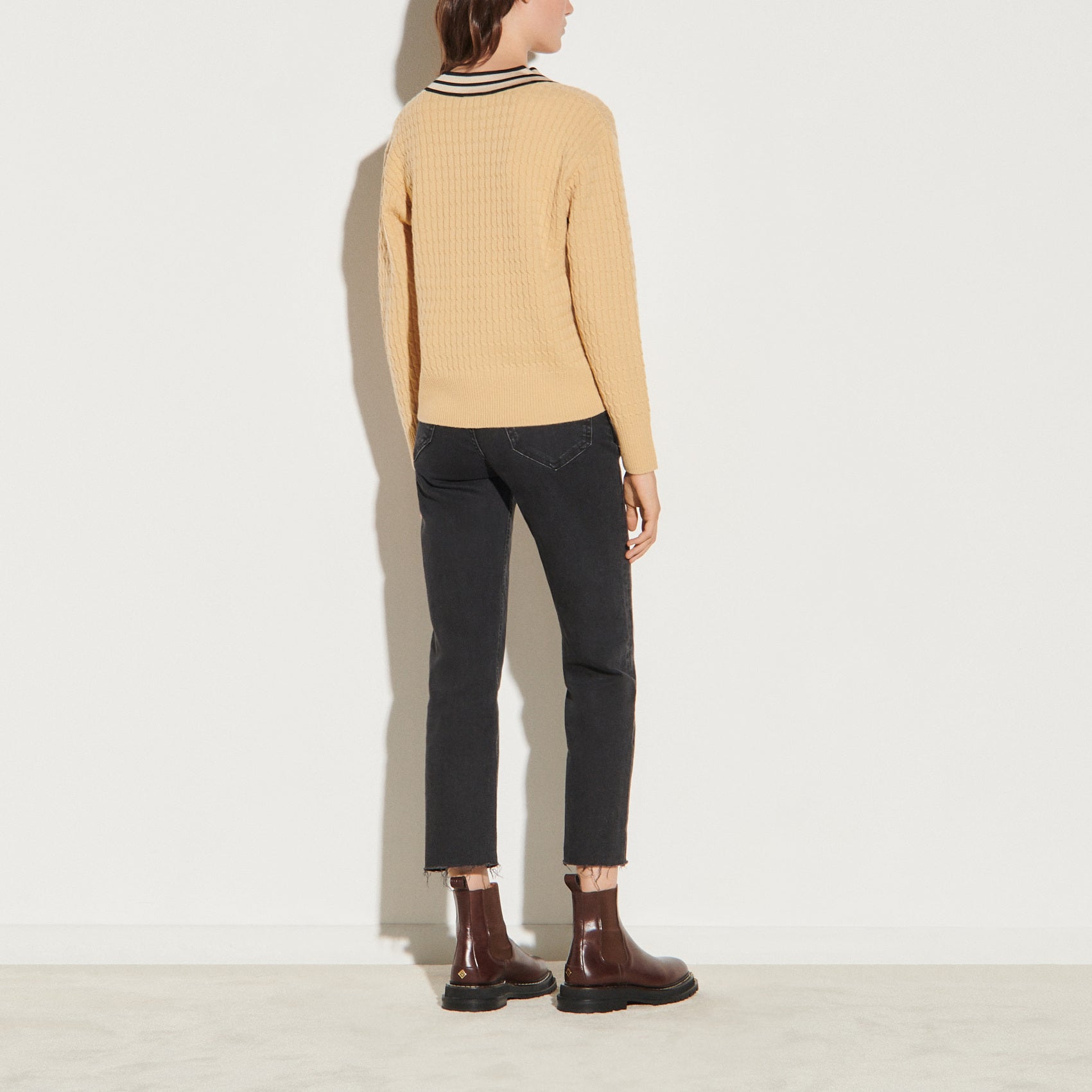 Pull oversize torsadé à encolure rayée Sandro seconde main
