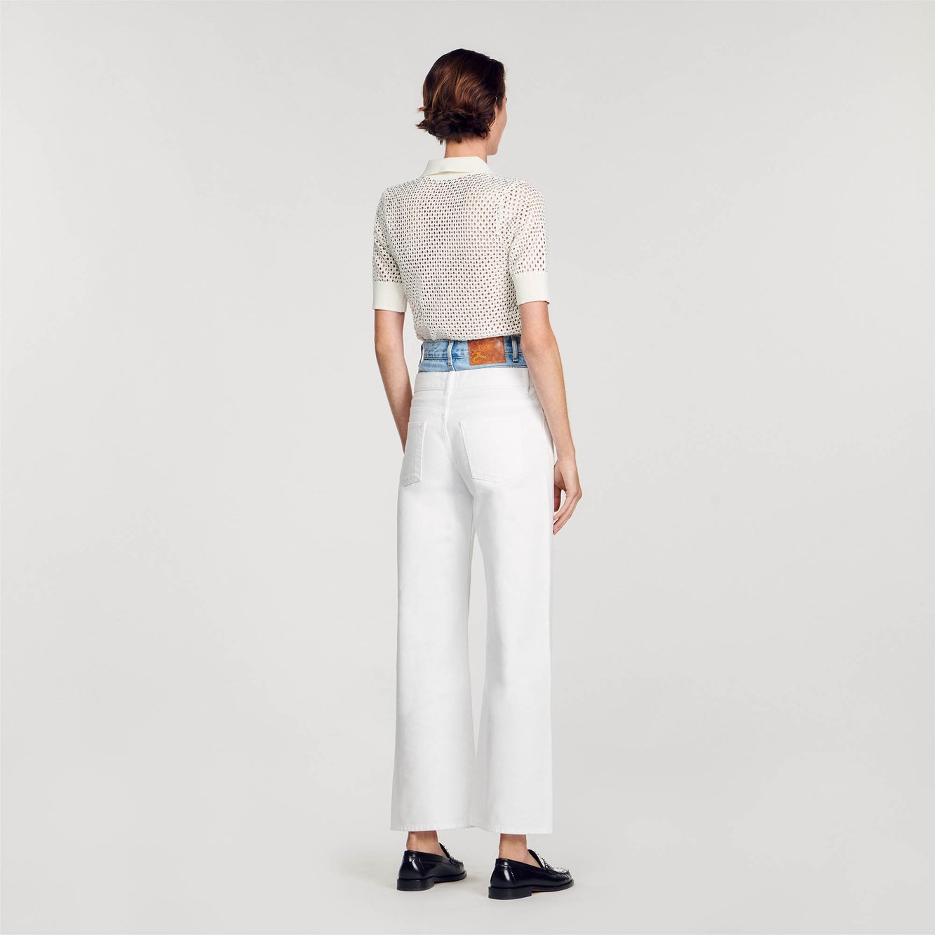 Jean double ceinture bicolore Sandro seconde main