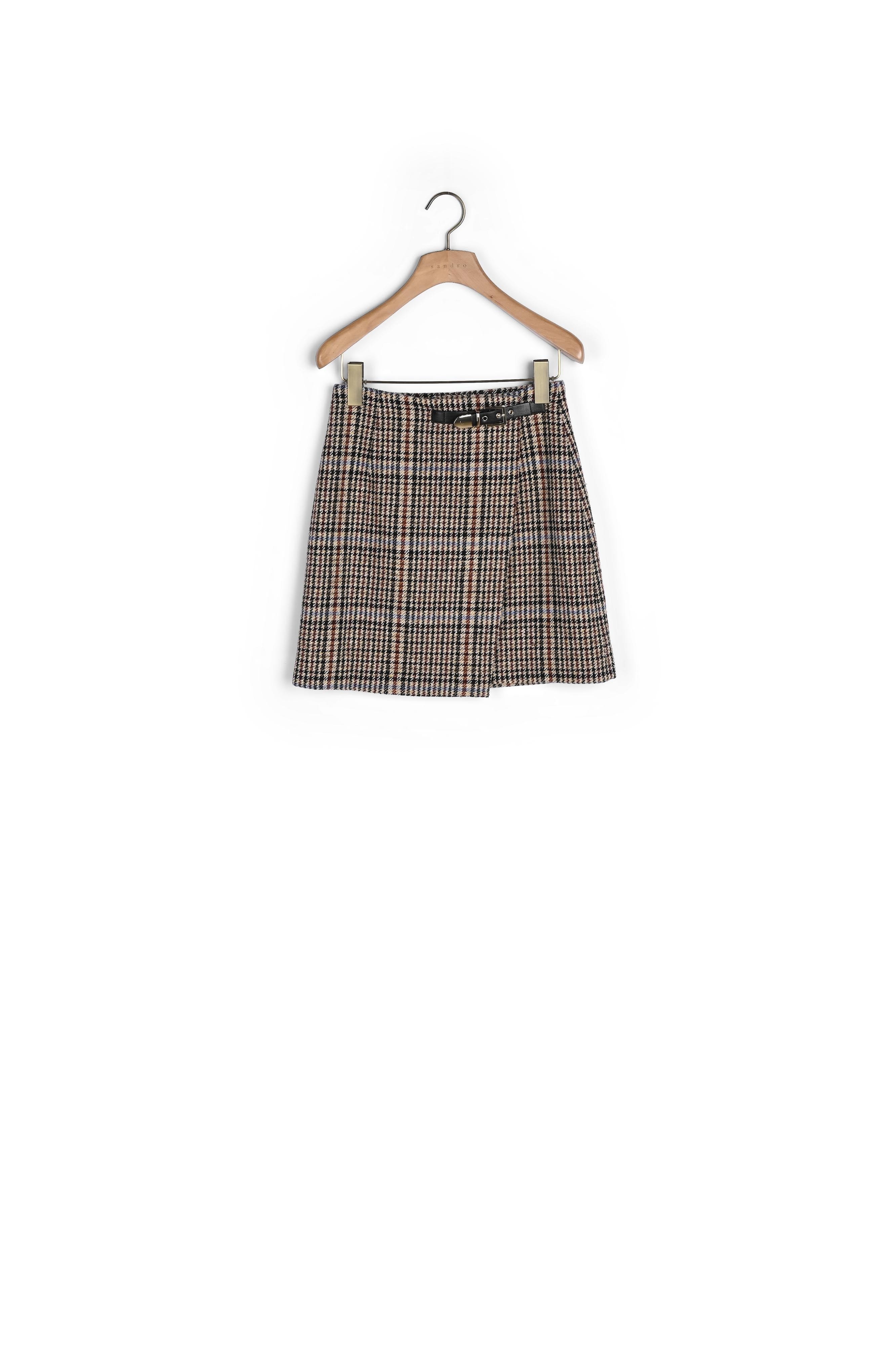 Jupe portefeuille courte en tweed Sandro seconde main