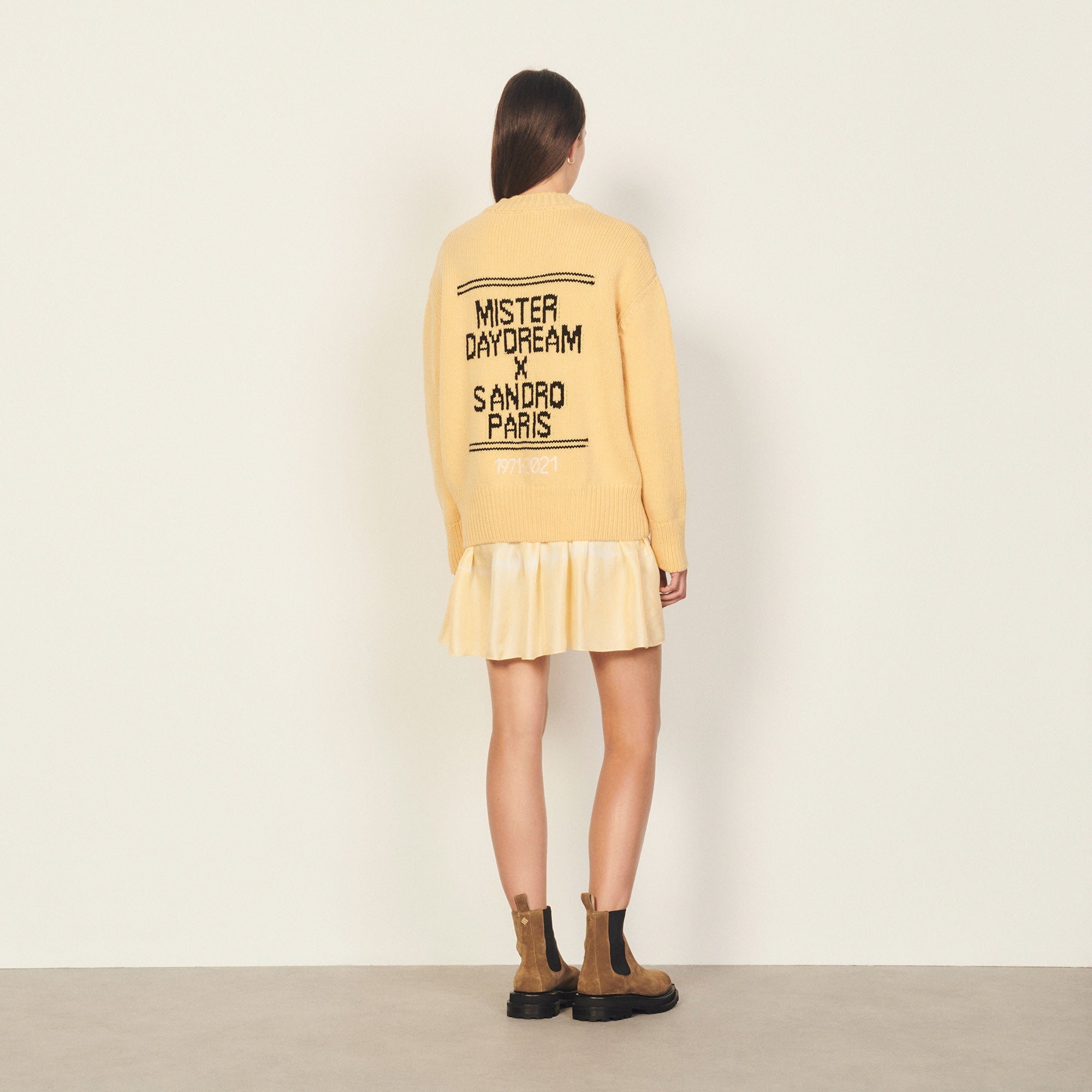 Pull Jaune Pâle Sandro seconde main