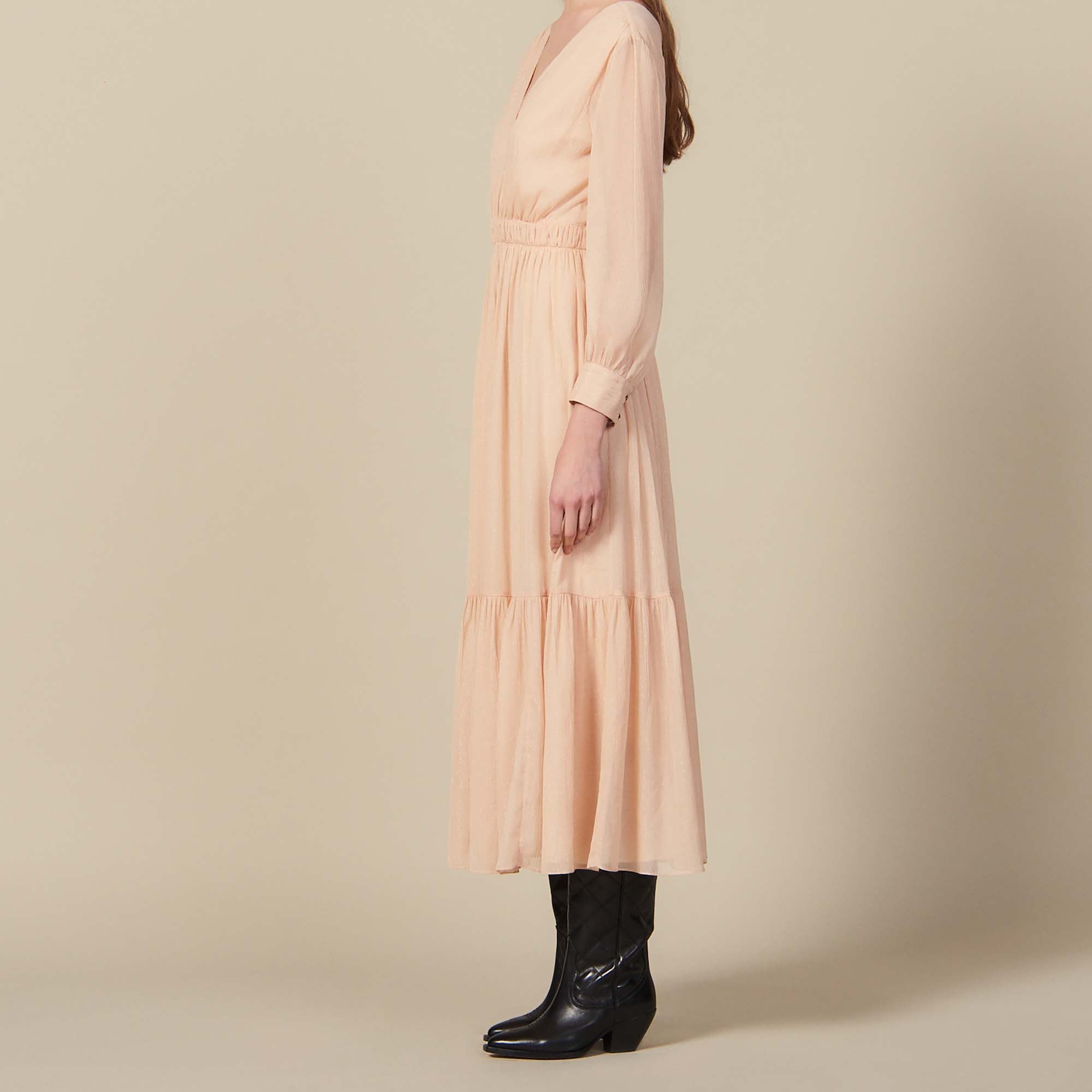 Robe longue plissée à manches longues Sandro seconde main
