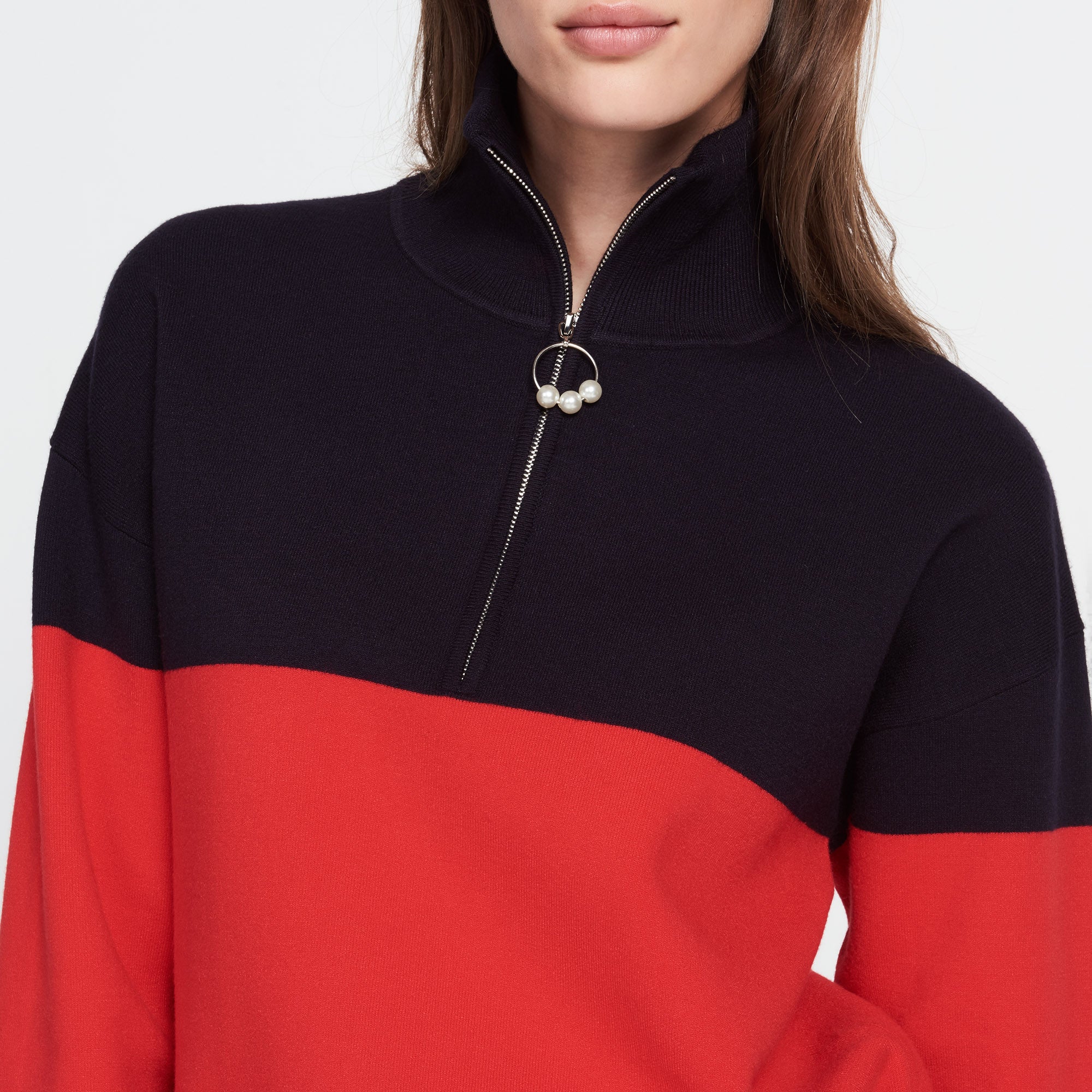 Pull bicolore avec fermeture perlées Sandro seconde main