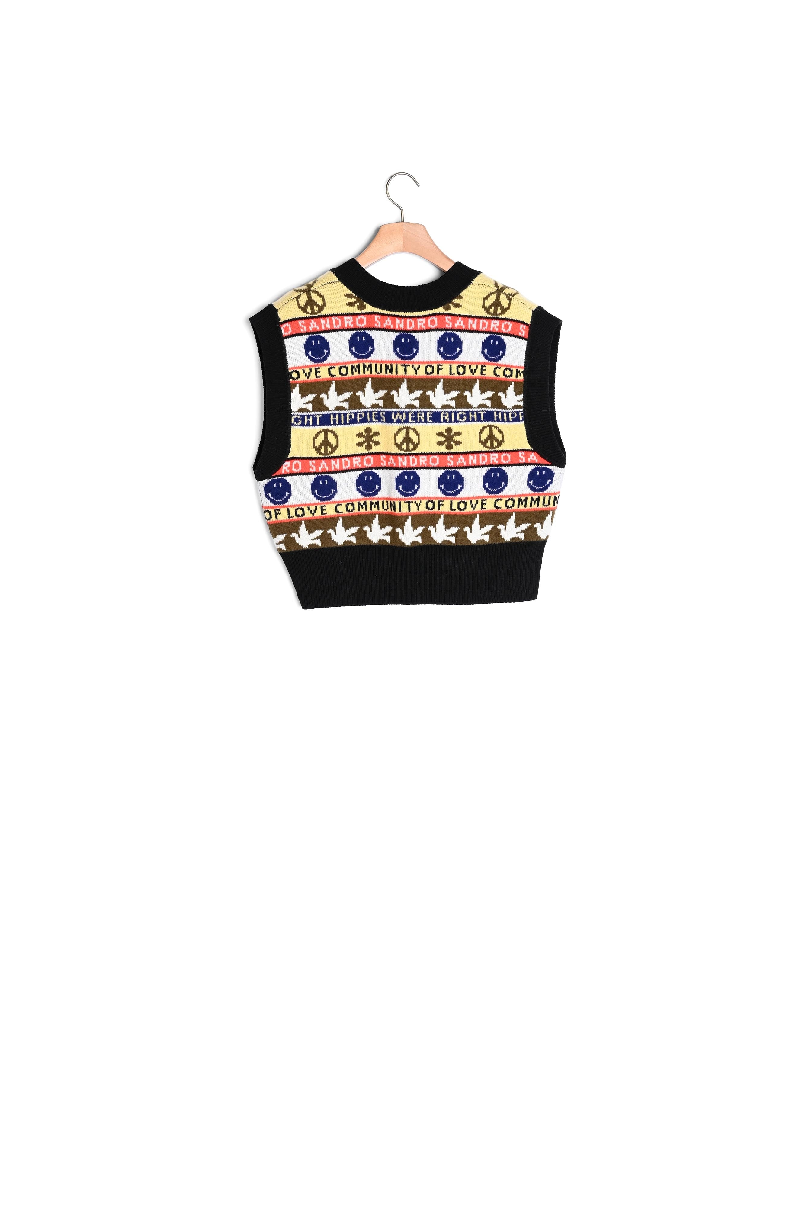 Pull sans manches à motifs Sandro seconde main