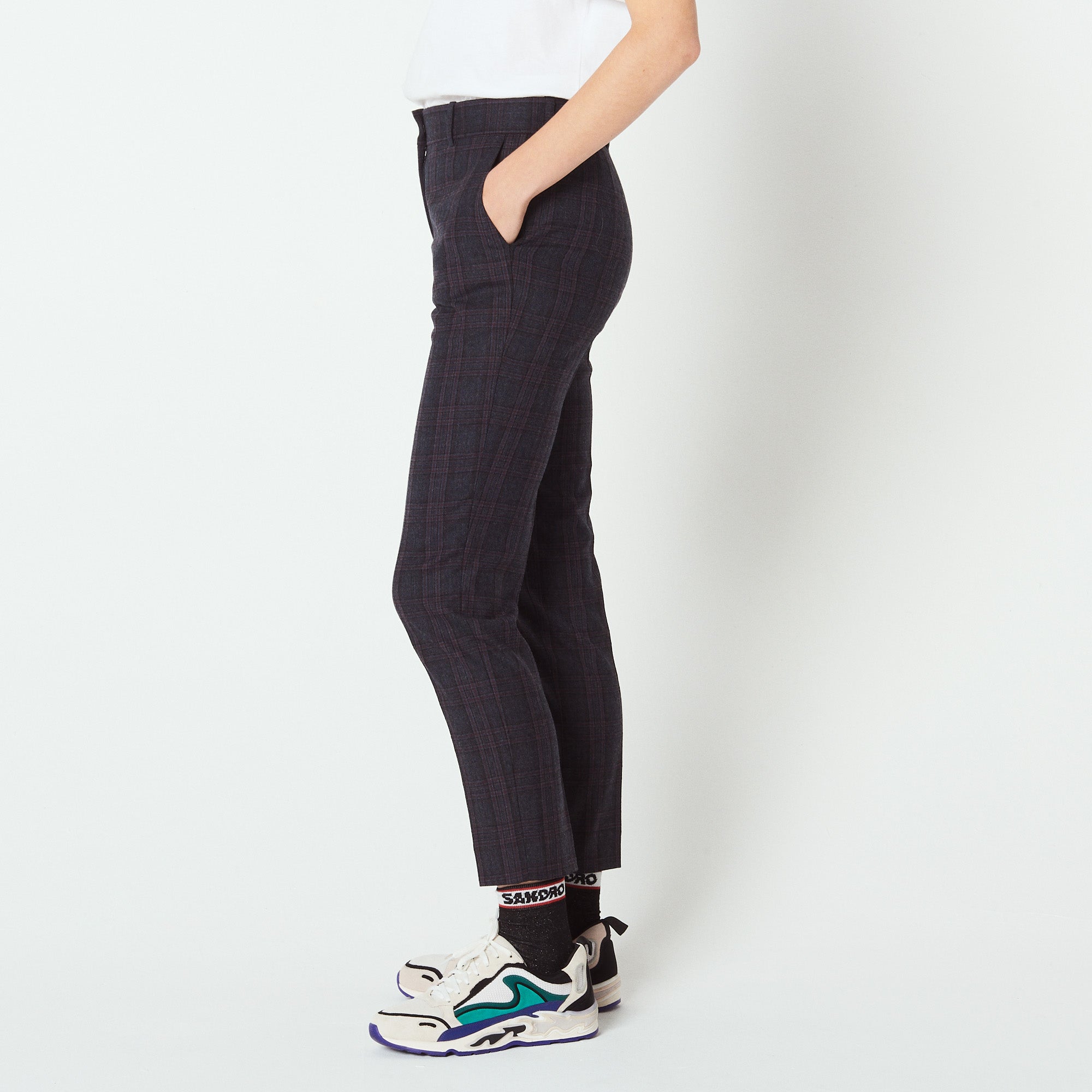 Pantalon de tailleur à carreaux Sandro seconde main