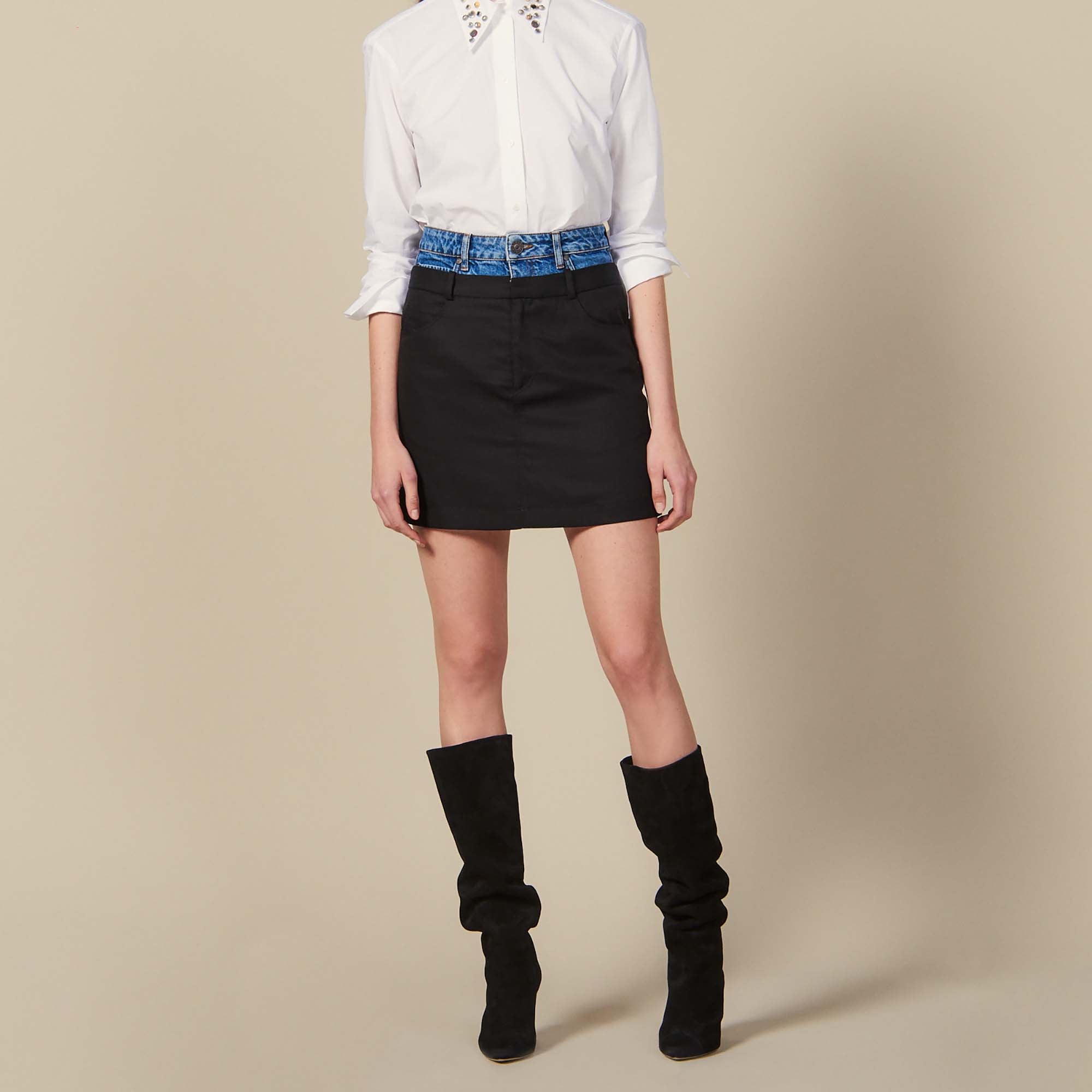 Jupe courte effet trompe l œil Sandro seconde main
