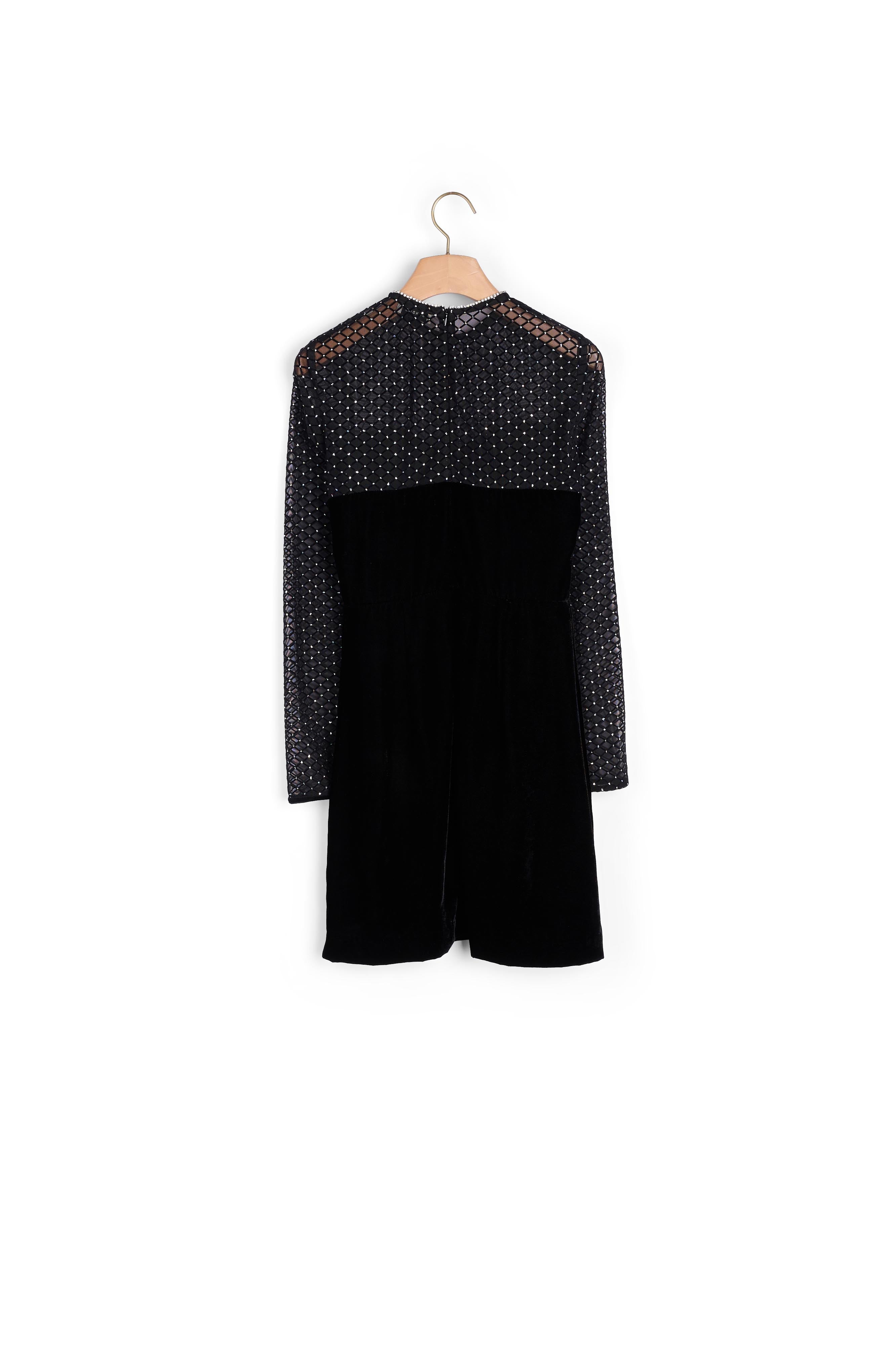 Robe en velours et strass Sandro seconde main