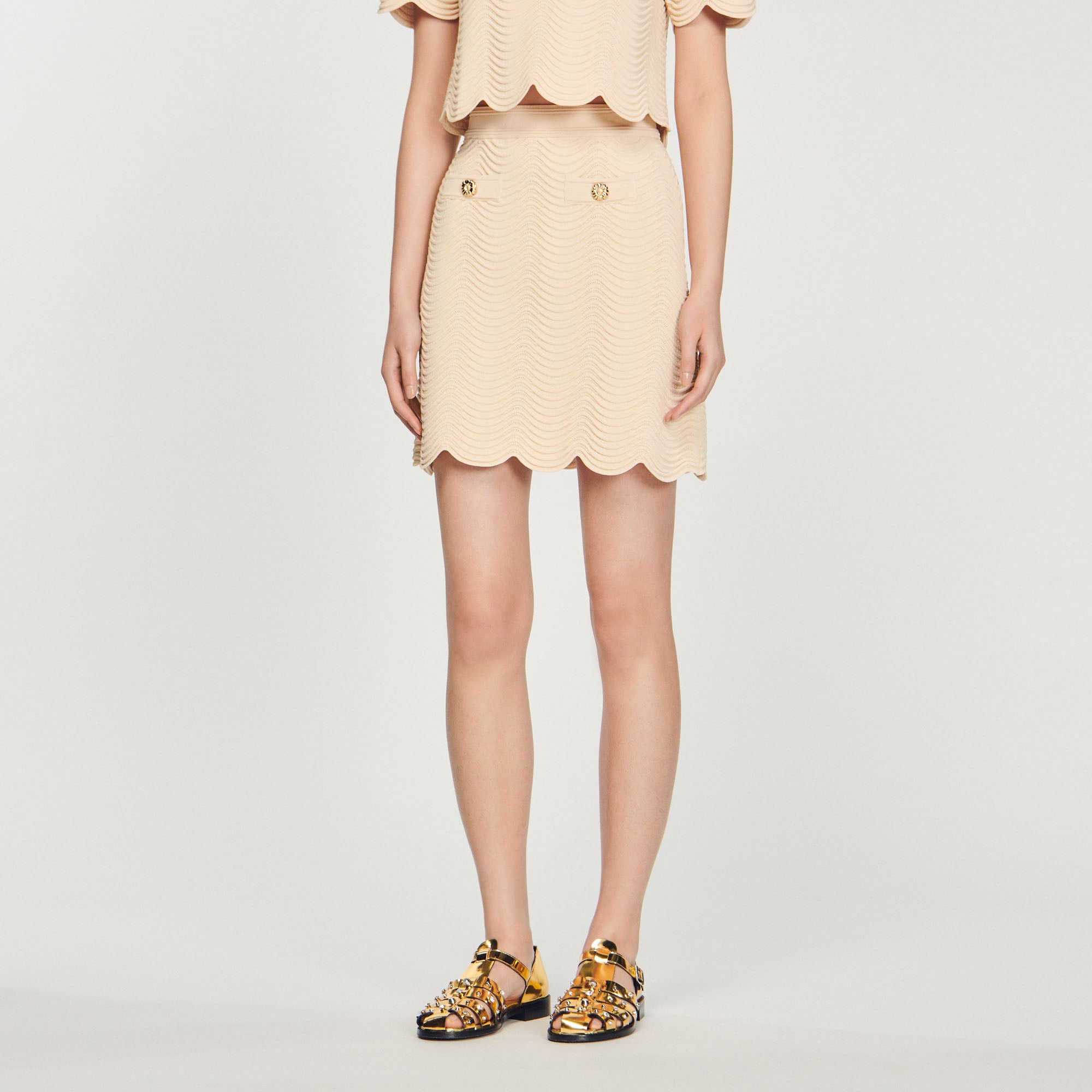 Jupe courte en Maille Sandro seconde main