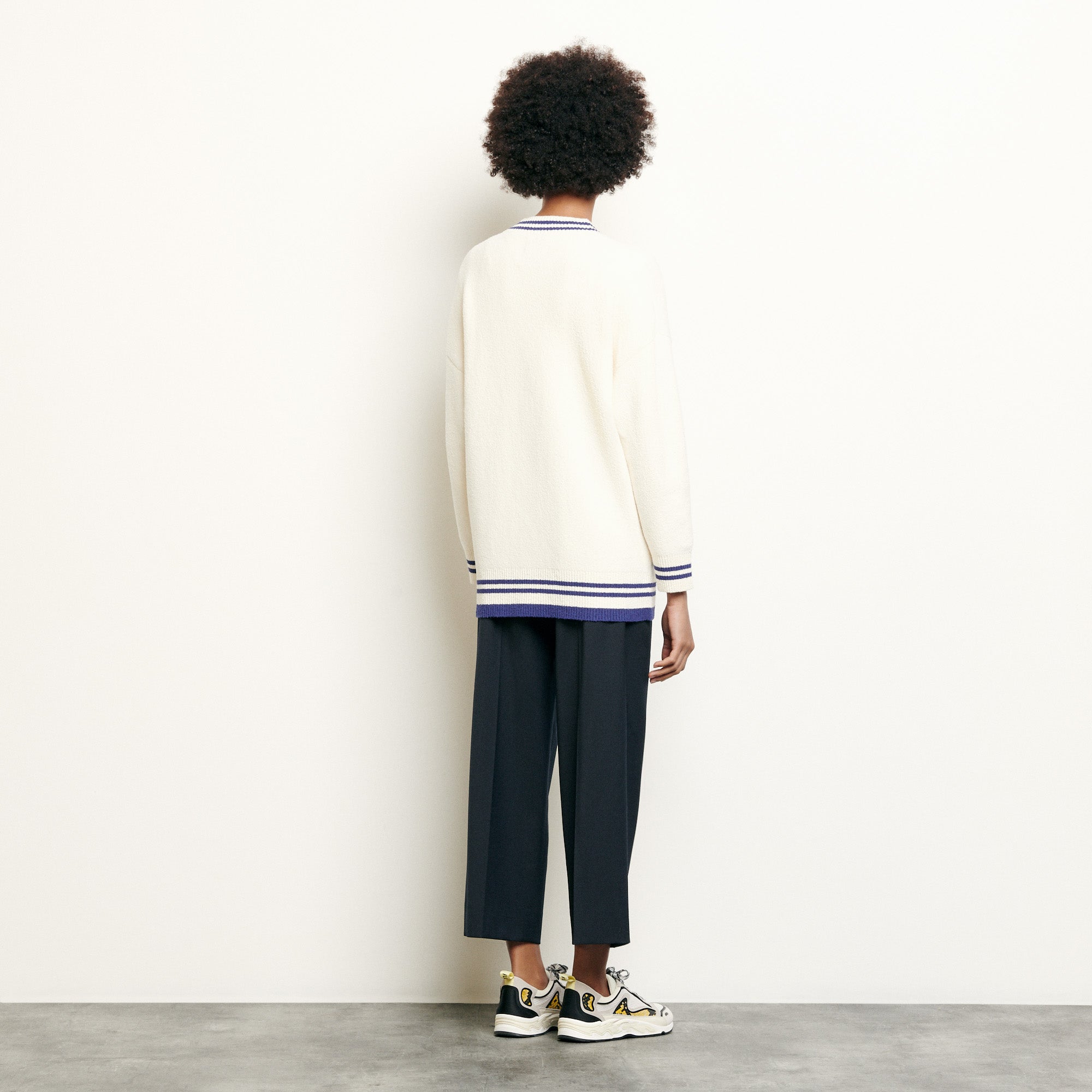 Cardigan over size à rayures Sandro seconde main