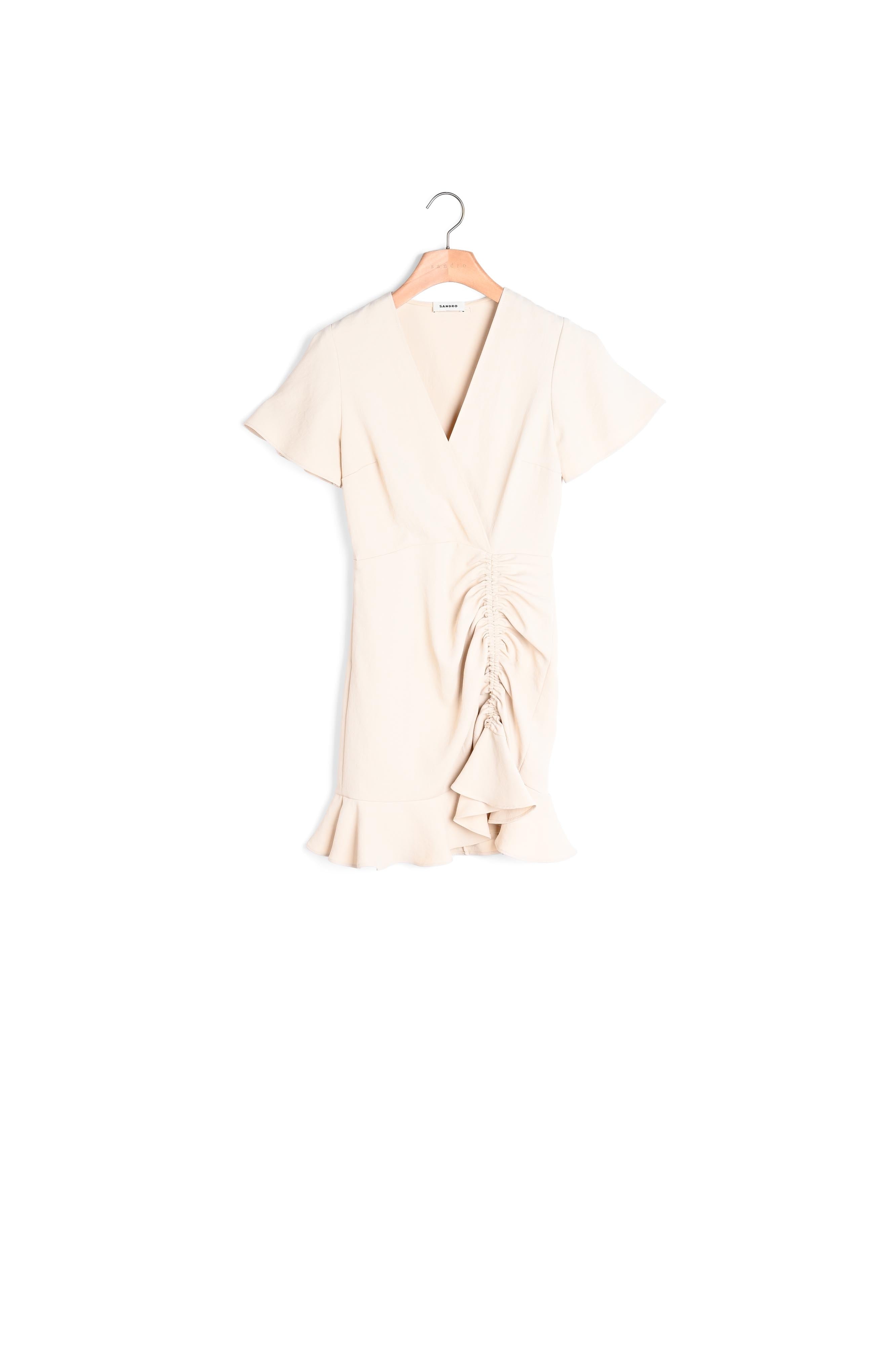 Robe courte à volants en crêpe fluide Sandro seconde main