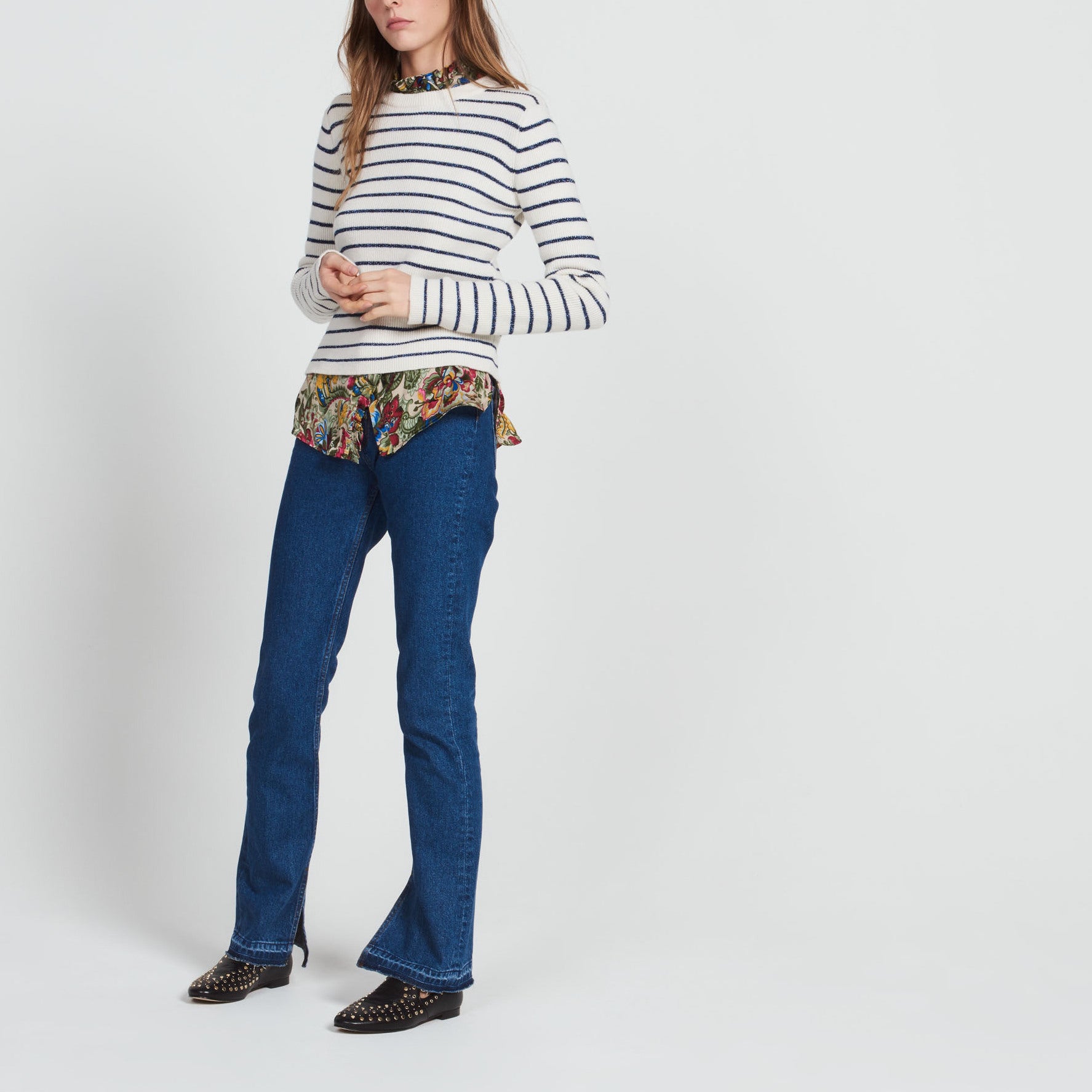 Pull inspiration marinière avec lurex Sandro seconde main