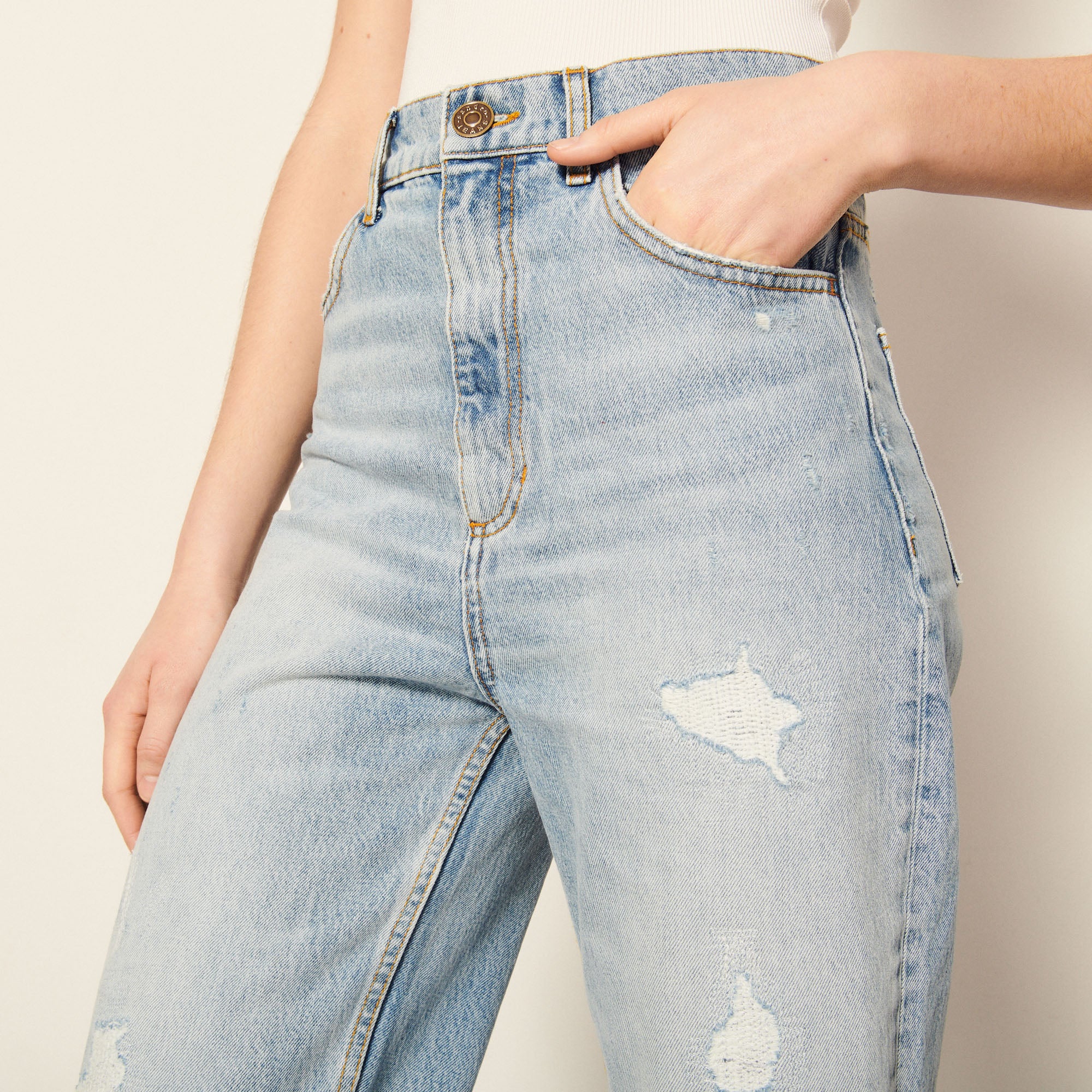 Jean coupe boyfriend Sandro seconde main