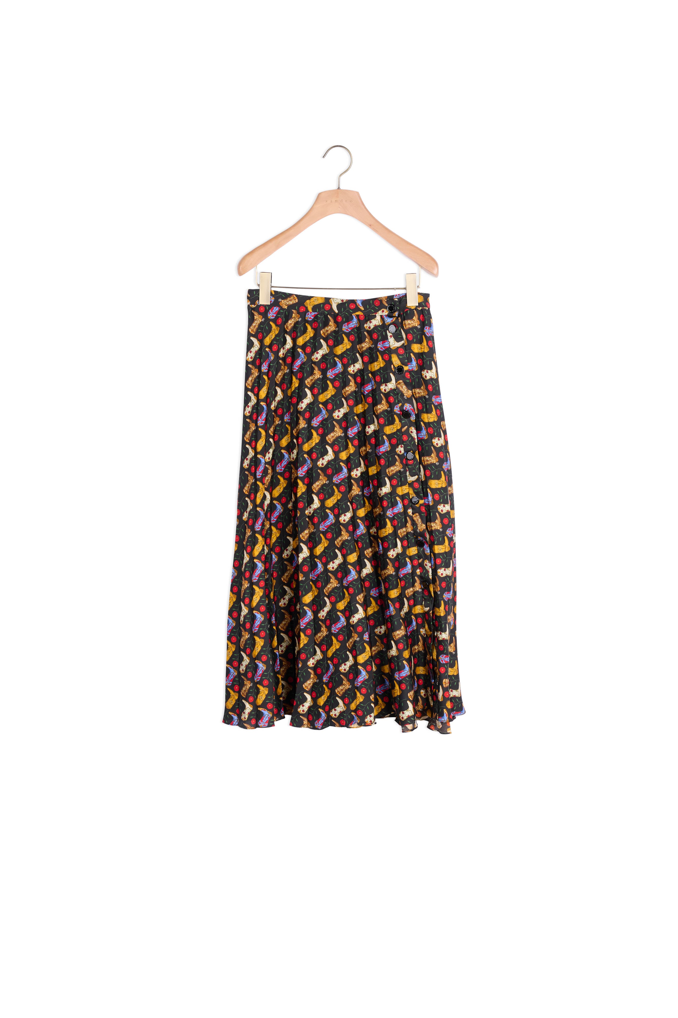 Jupe plissée portefeuille en imprimé Sandro seconde main