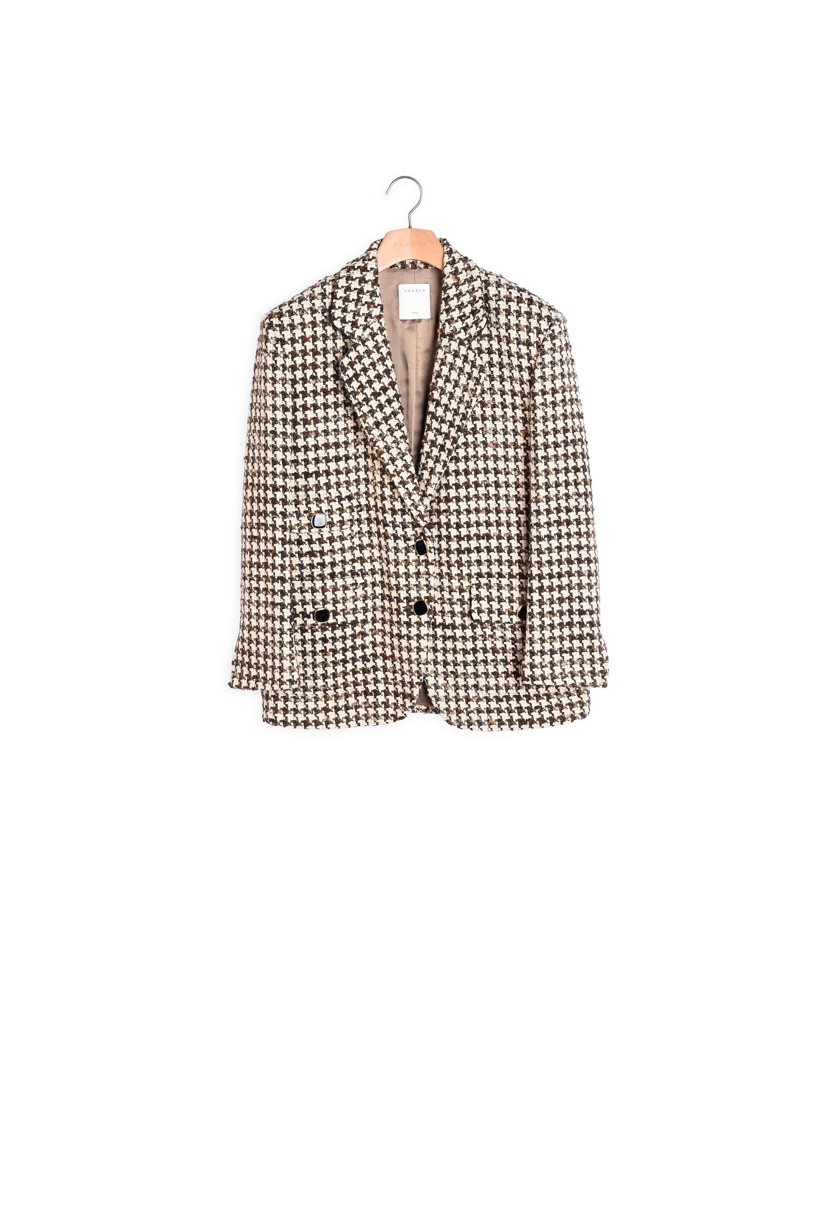Veste de tailleur en pied de poule Sandro seconde main