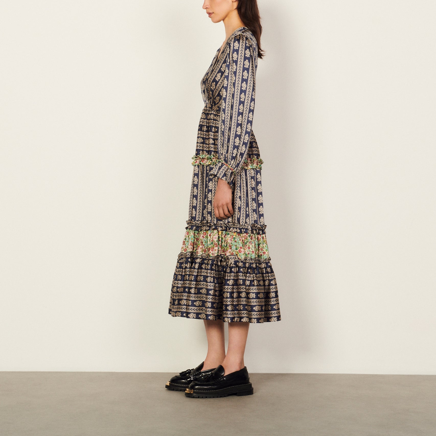 Robe longues en mix imprimés Sandro seconde main