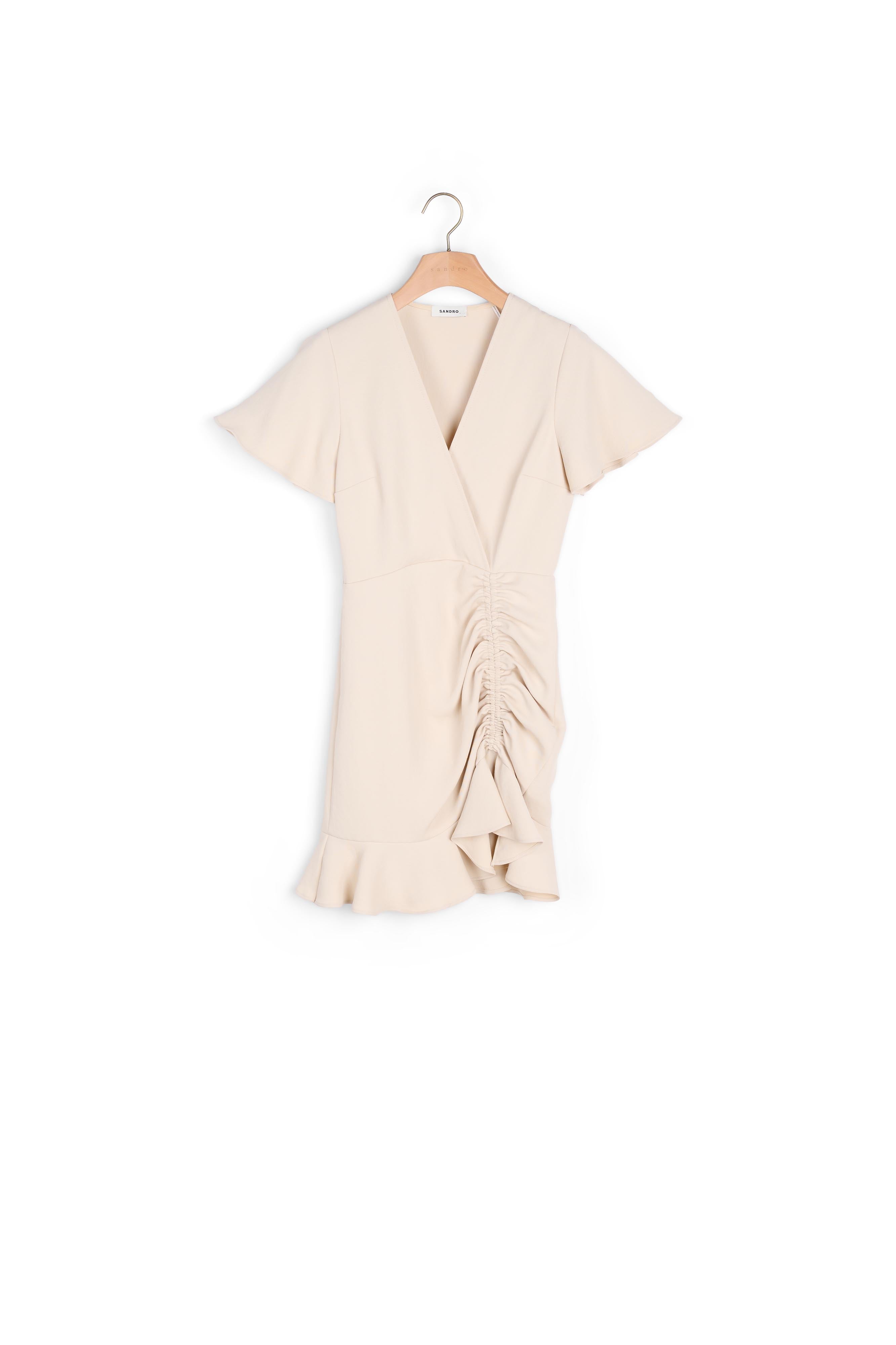 Robe courte à volants en crêpe fluide Sandro seconde main