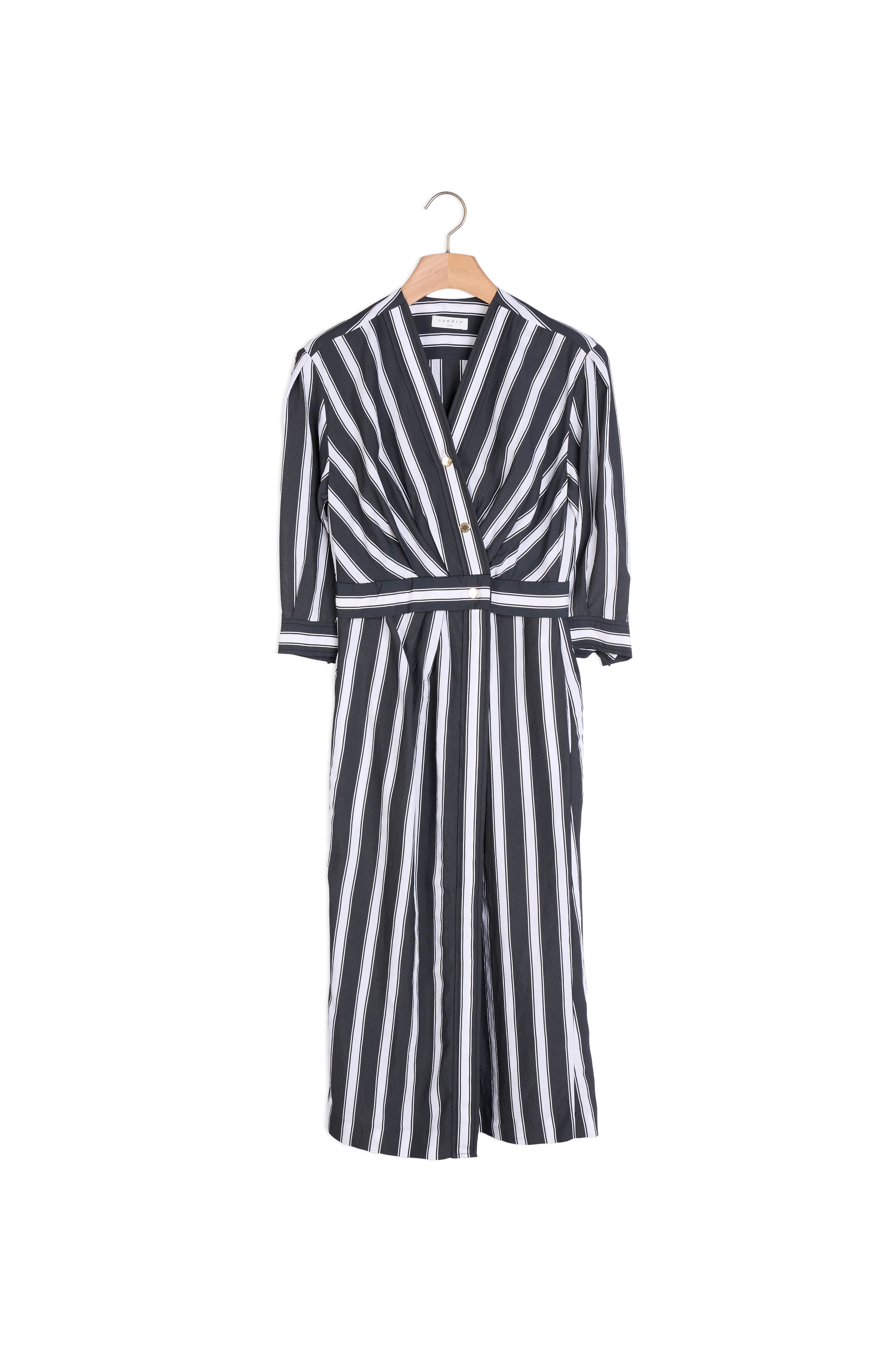 Robe midi à rayures contrastées Sandro seconde main