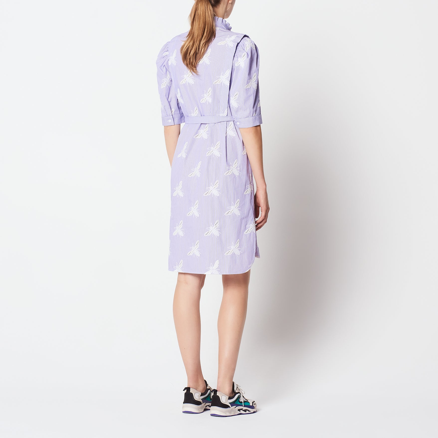 Robe imprimée avec insert de dentelle Sandro seconde main