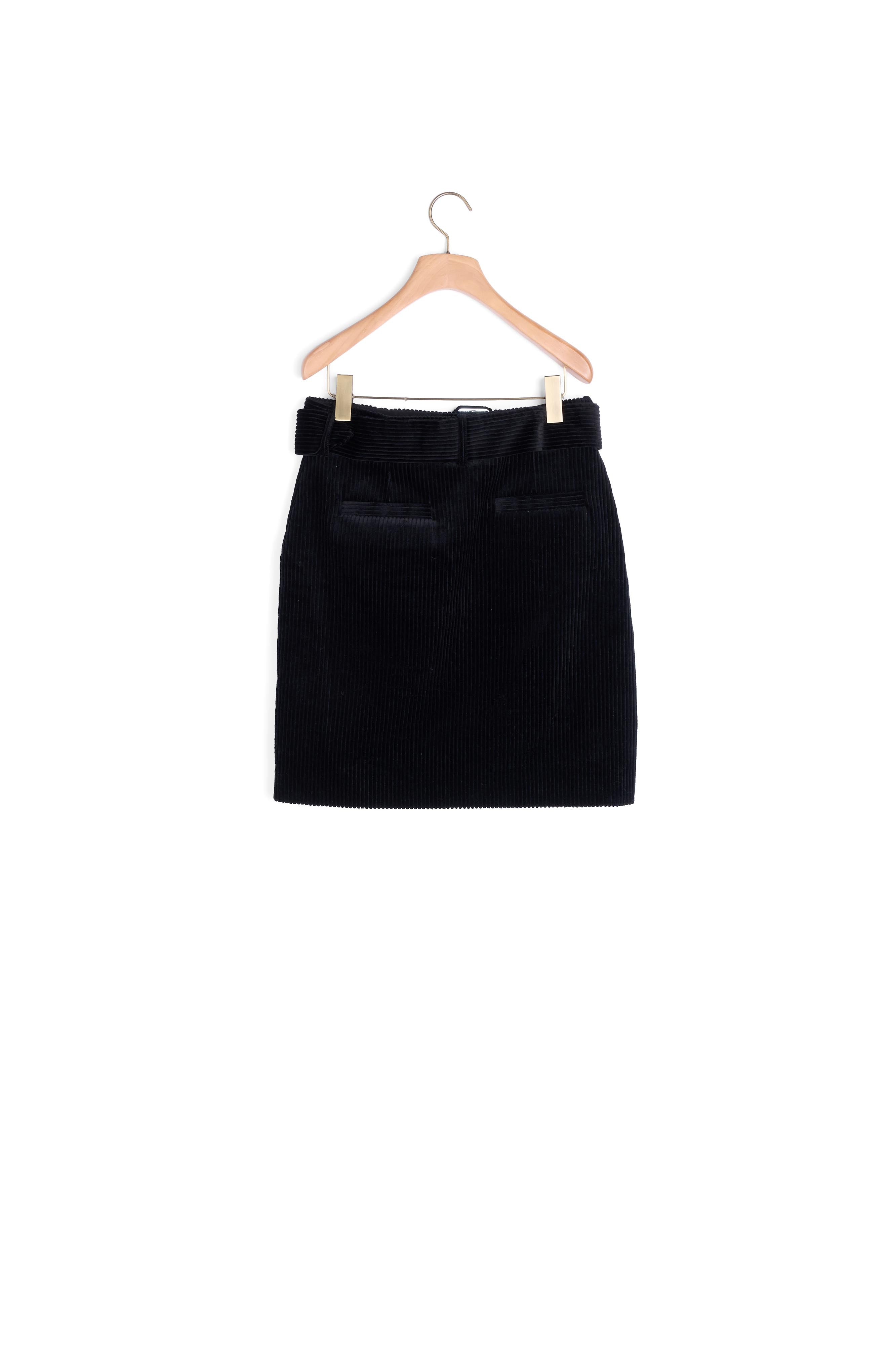 Jupe courte en velours côtelé ceinturée Sandro seconde main