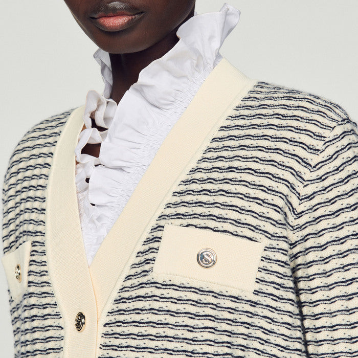 Cardigan en Maille à rayures Sandro seconde main