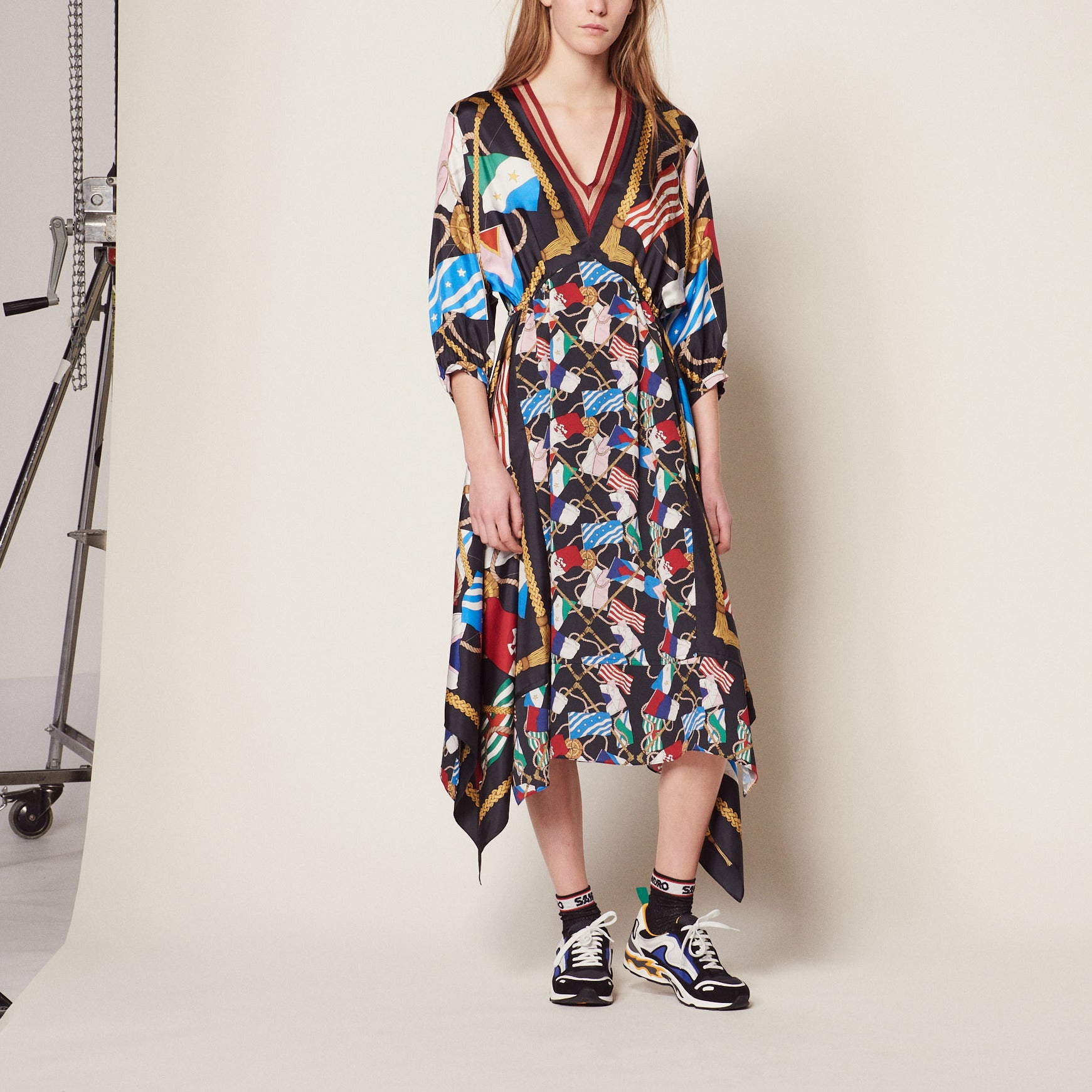 Robe longue imprimée Sandro seconde main